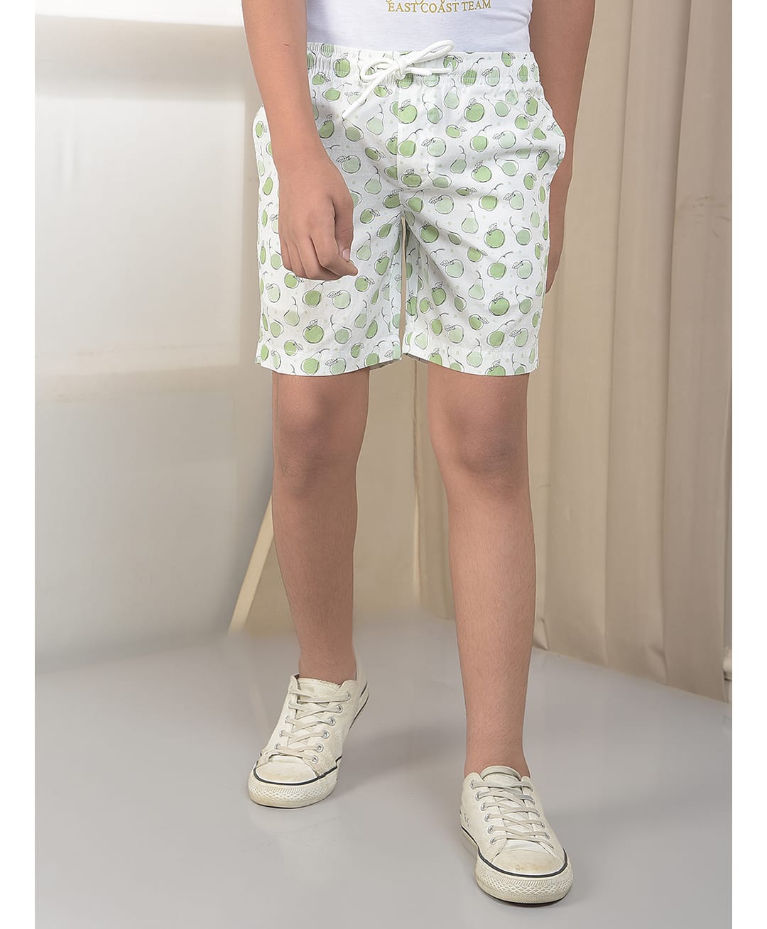 CRIMSOUNE CLUB Cotton Woven Fruits Printed Shorts - Green-picture-20