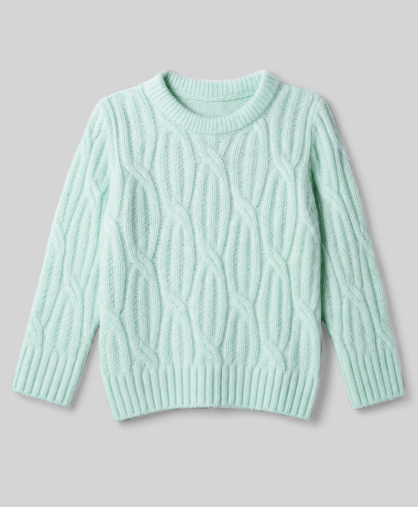 Babyhug Cable Knit Full Sleeves Pullover - Sea Green-image-4