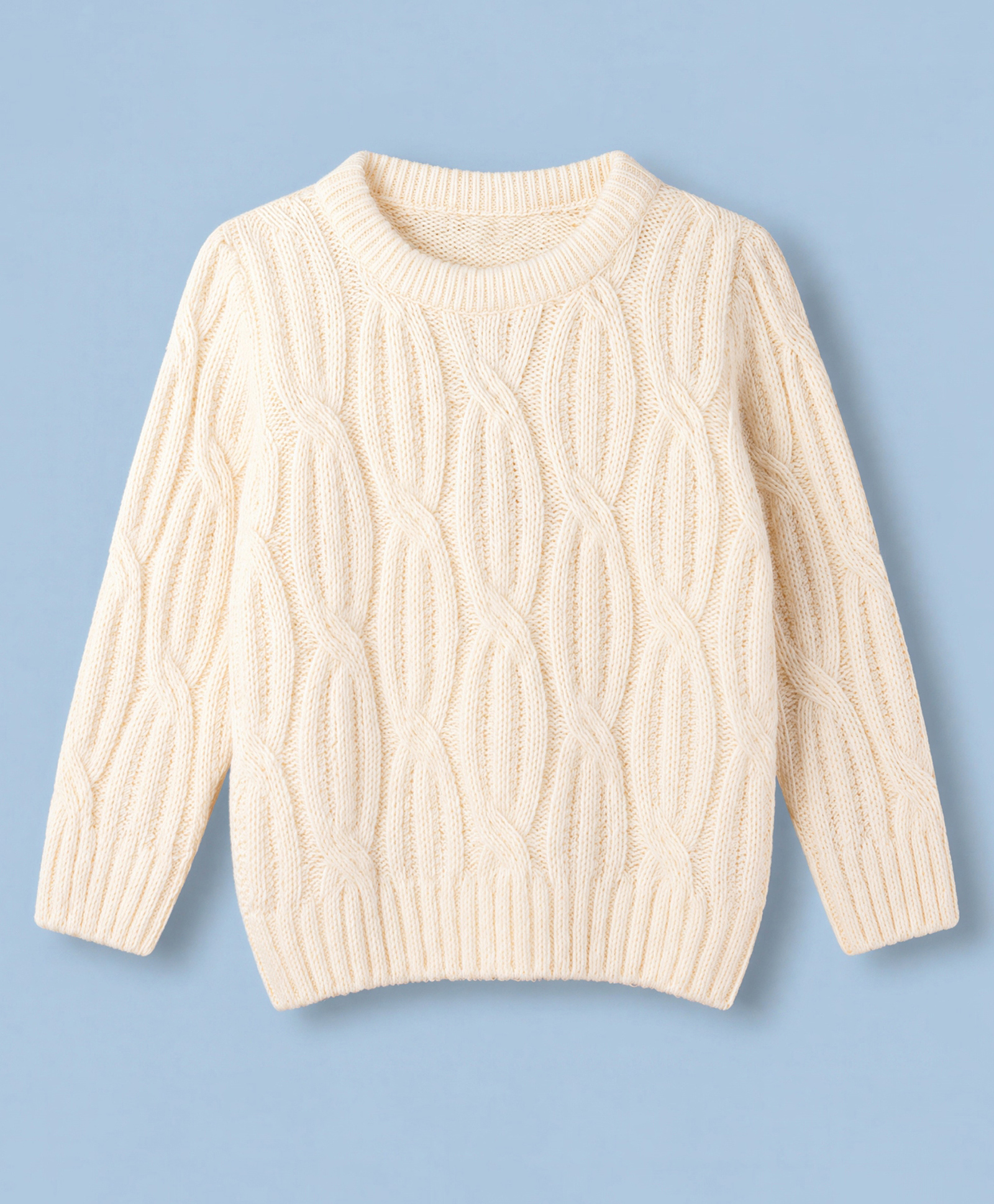 Babyhug Knit Full Sleeves Pullover With Cable Knit Design - Beige-picture-19