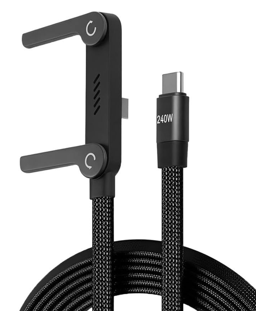 One Life StandX 240W Type C to Type C Fast Charging Cable with Built-in Foldable Stand, 1.5m Braided USB C Cable for Mobile, Tablet, Laptop & Gaming, Black-image-15
