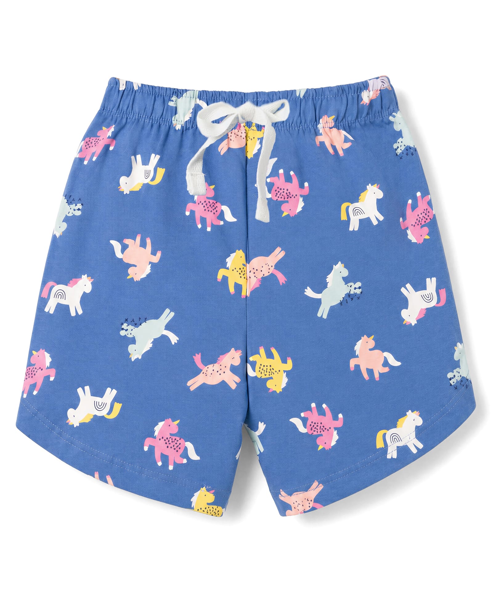 Cucumber Sinker Knit Above Knee Length Shorts with Unicorn Print - Blue-picture-26
