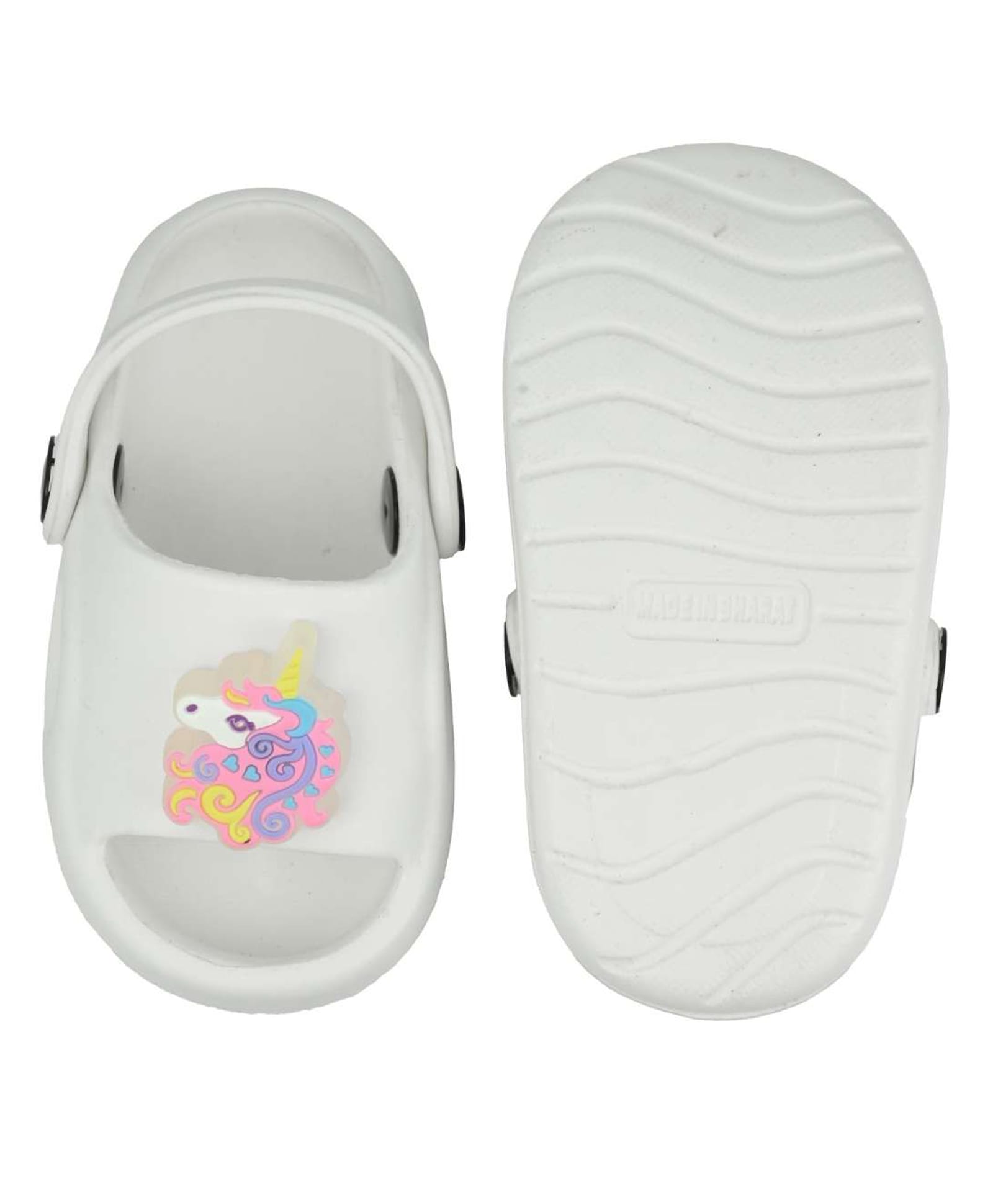 Yellow Bee Unicorn Applique Detailed Slingback LED Sandals - White-picture-35