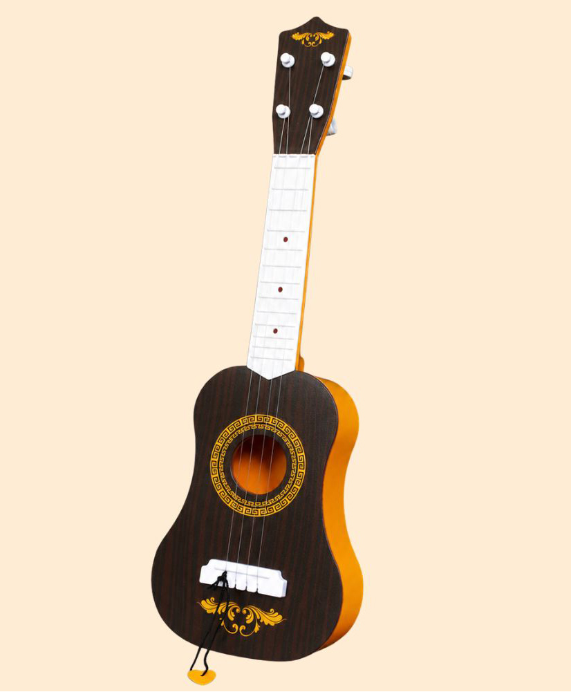 Mad Over Toys 4-String Mini Guitar for Kids|Beginner Musical Instrument for Toddlers & Children(Ages 2-10)|Lightweight Ukulele-Style Guitar|Fun Gift for Boys & Girls|Birthday Gift For Kids(Dark Brown)-image-17