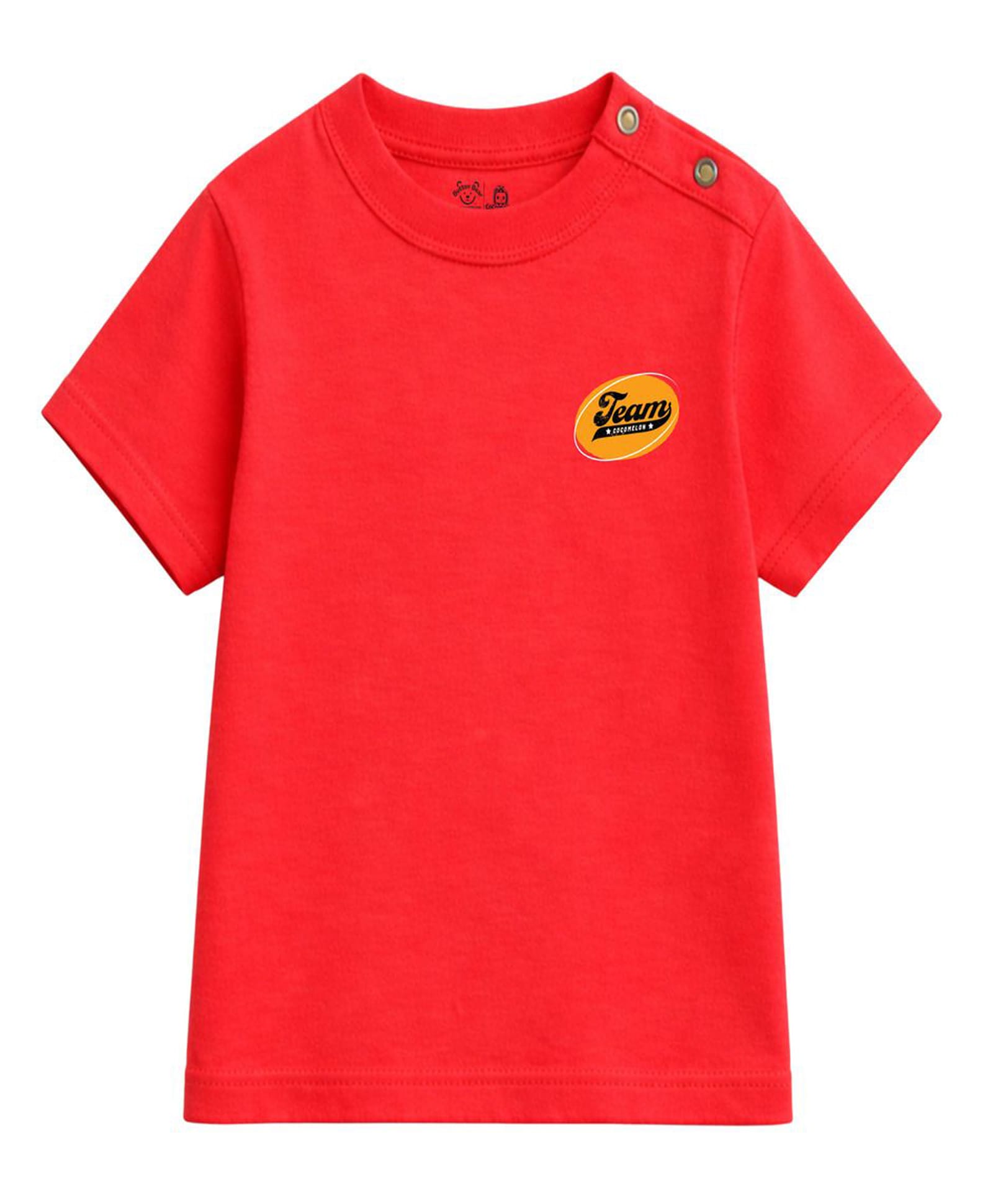 Button Bear Cotton Knit Cocomelon Featuring Half Sleeves Characters Back Printed Tee - Red-picture-46