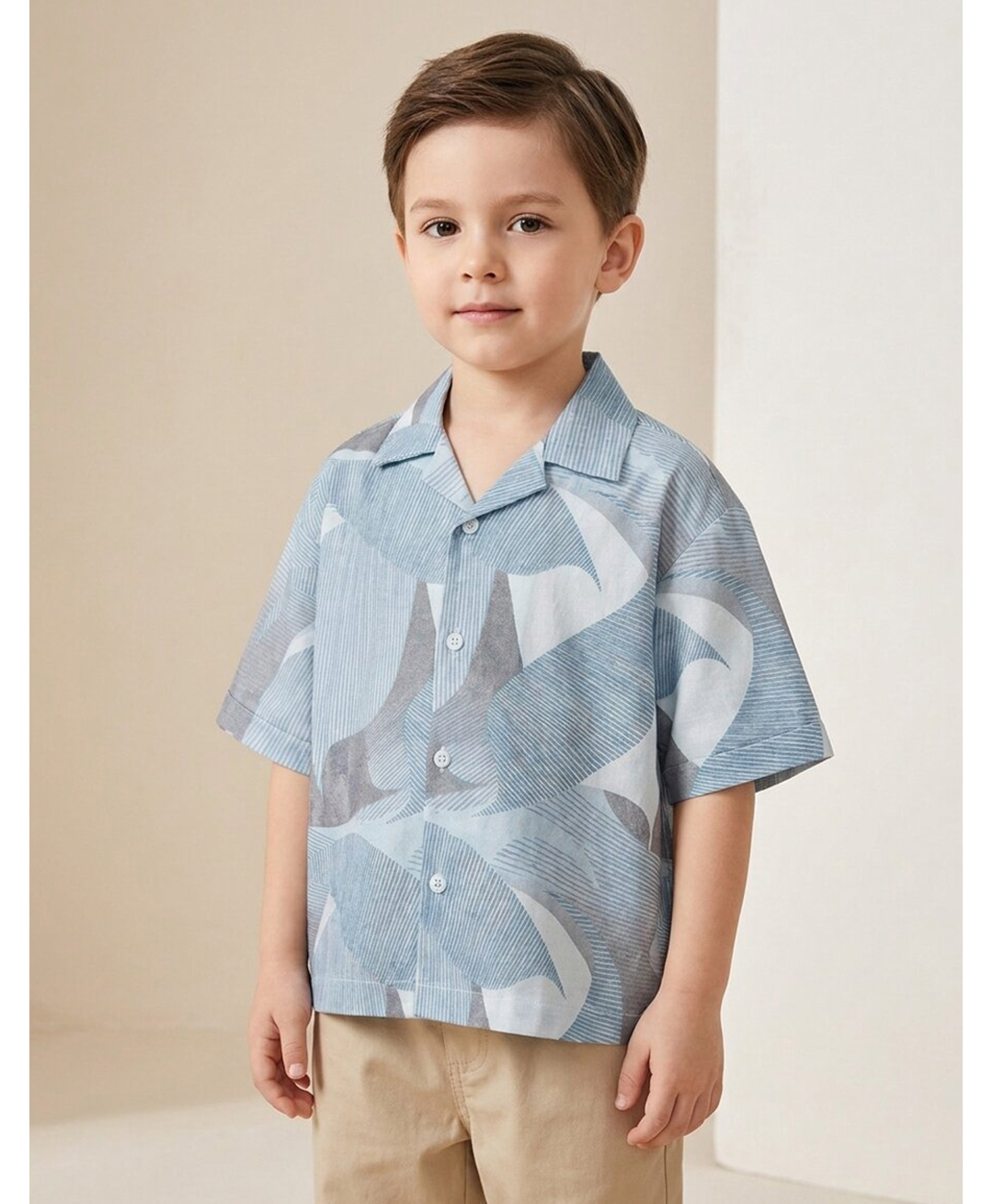 Rikidoos Cotton Woven Half Sleeves Abstract Printed Shirt - Light Blue-picture-10