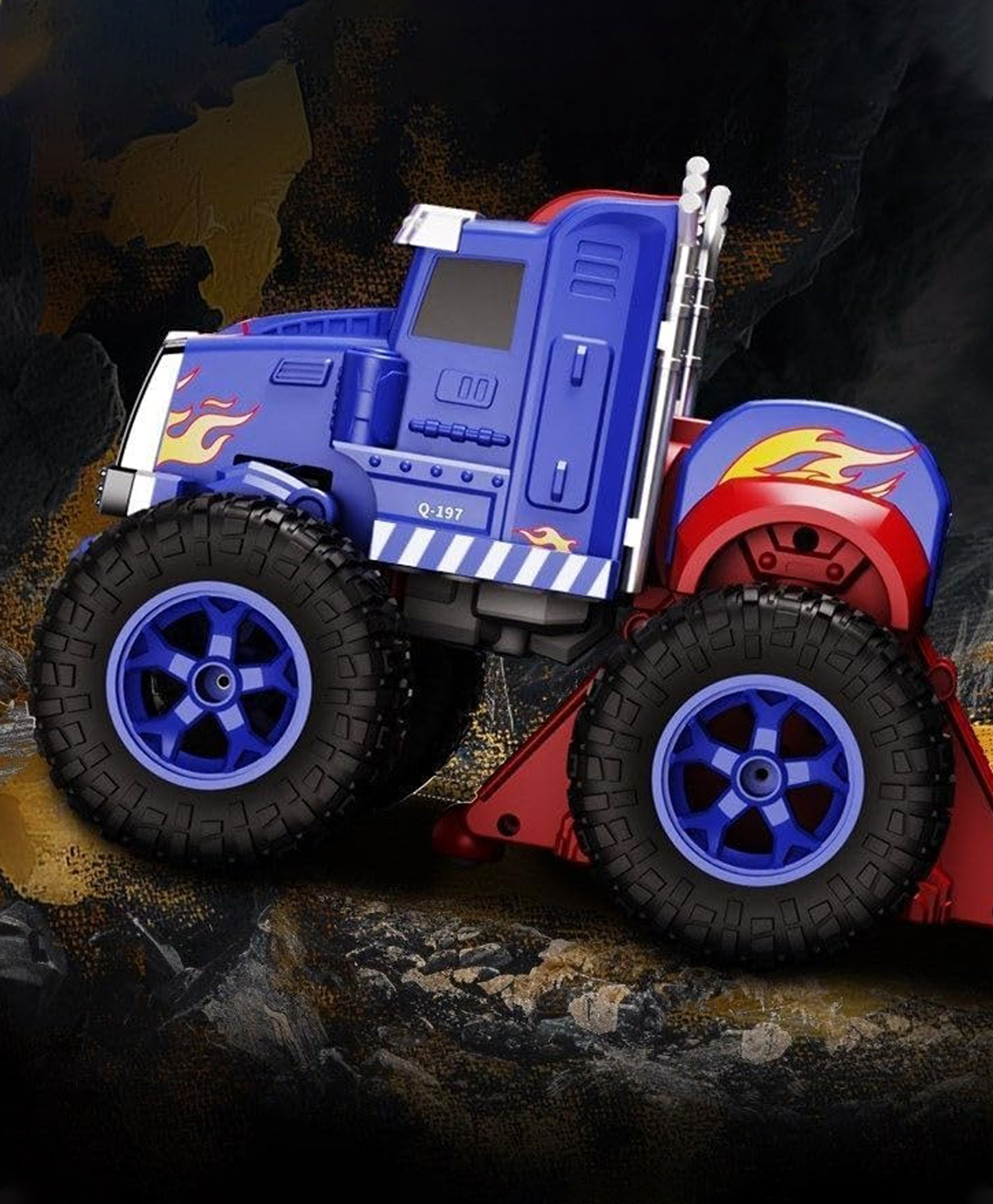 AKN TOYS RC Monster Truck Transforming Robot Toy, Blue and Red, Remote Control with Deformation Feature, - PACK OF 1 - ( COLOR MAY VARY )-picture-37