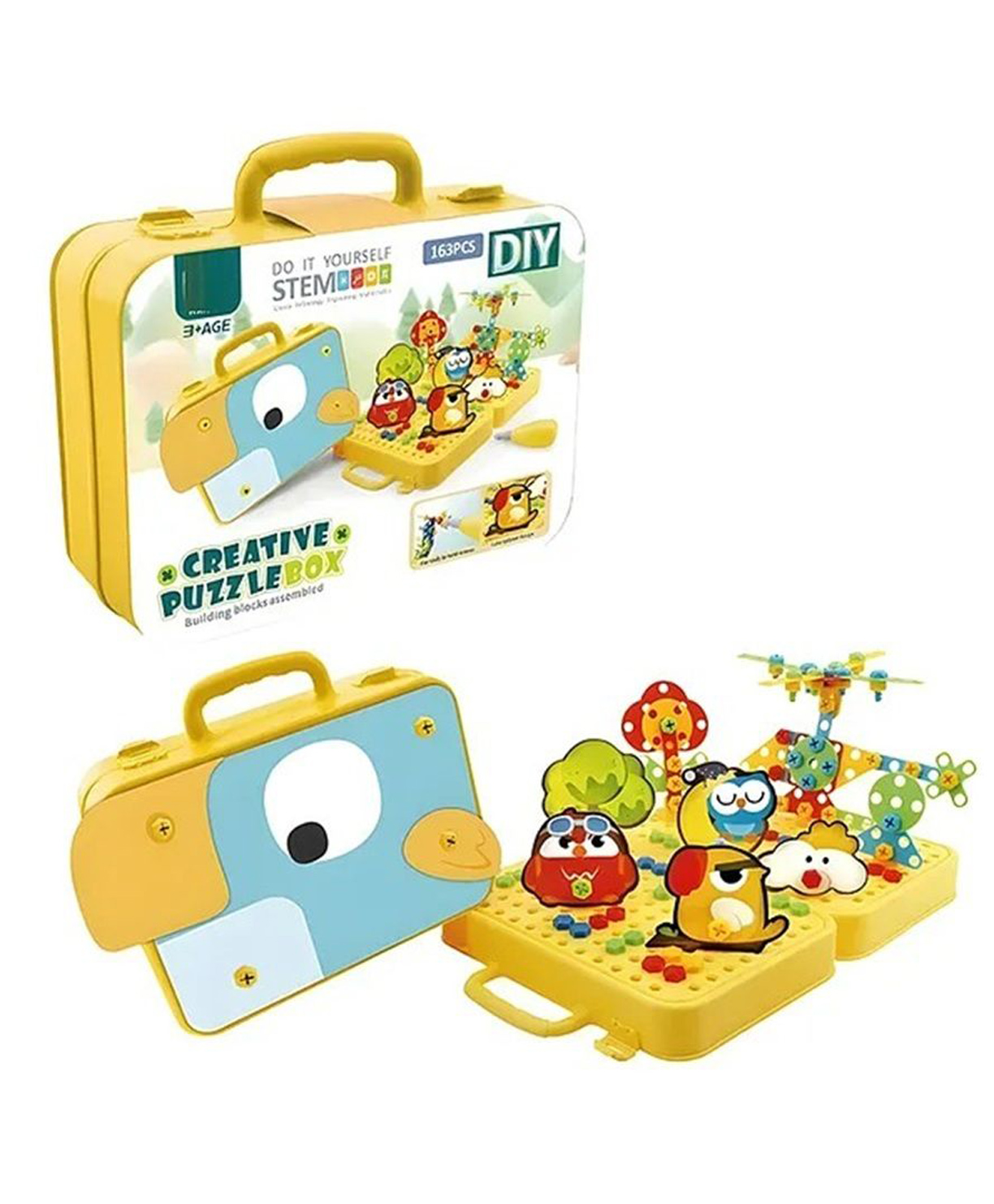 AKN TOYS Creative Mosaic Art Puzzle Toy for Kids (232 Pieces) with Drill & Screwdriver, STEM Learning Construction Toy, Creative Mosaic Board Kit - PACK OF 1 - ( COLOR MAY VARY )-image-48