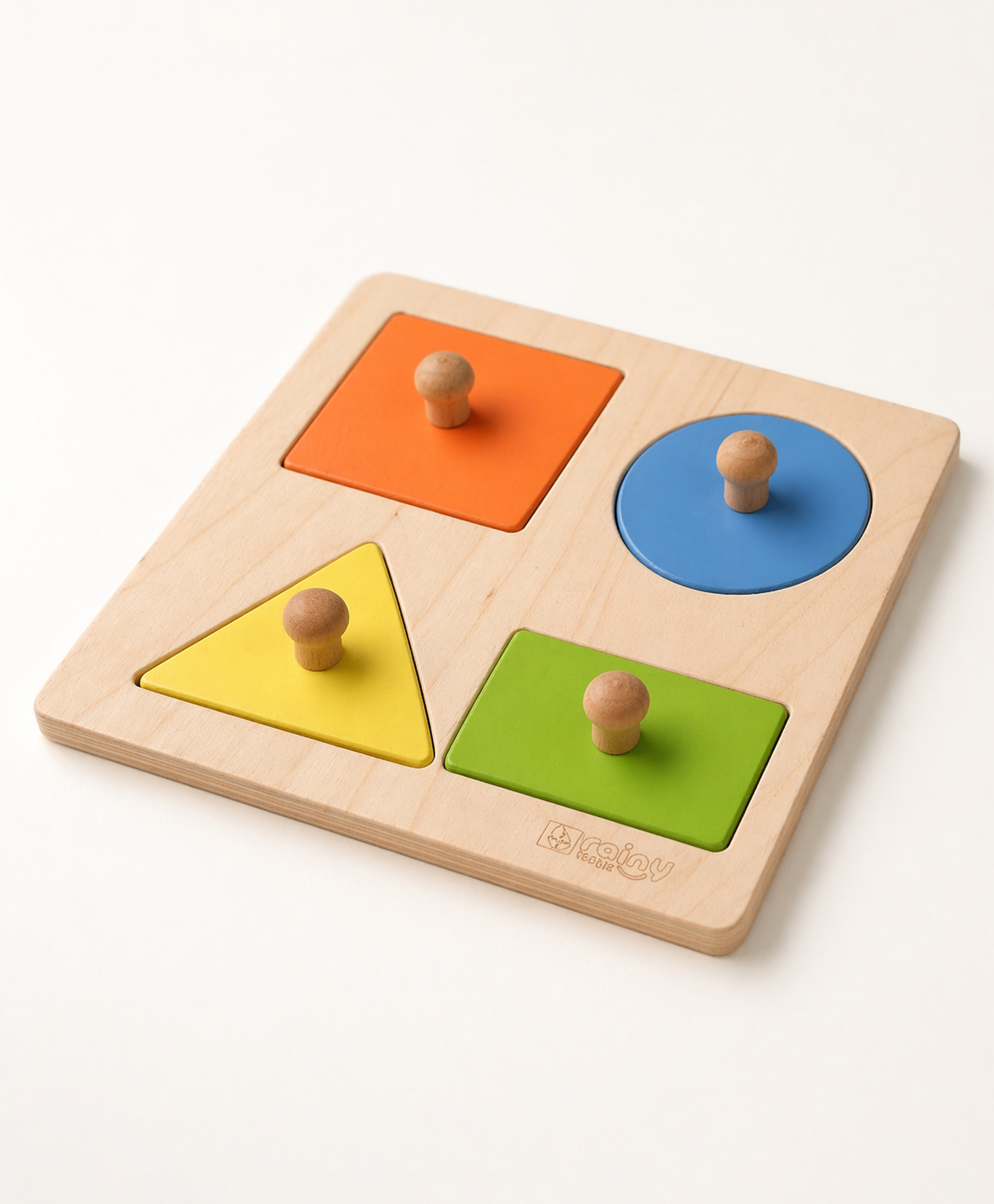 BrainyTots 4 Shapes Wooden Puzzle Circle, Square, Triangle, Rectangle-image-4