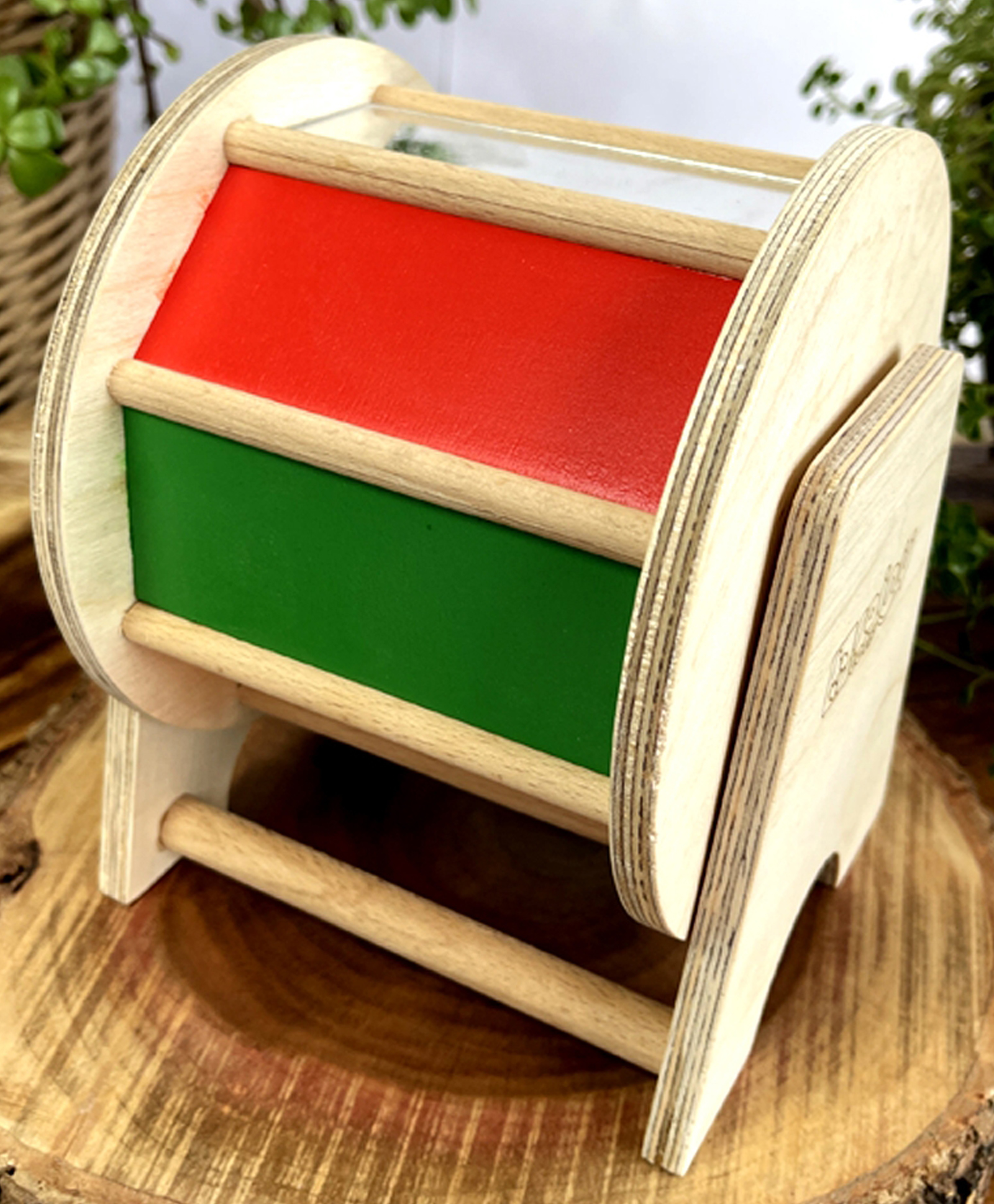 BrainyTots Baby Crawling Combo Neem Wood Rolling Drum & Rainbow Spinning Wheel-picture-26