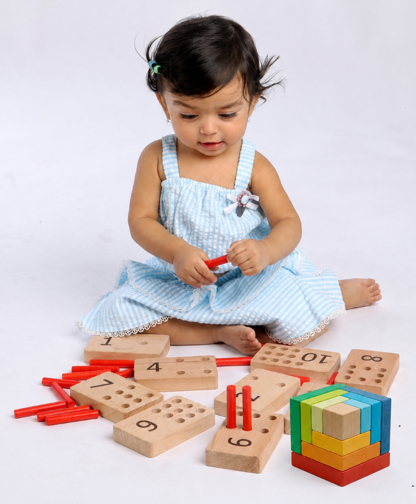 BrainyTots Toddler Problem Solving Kit Number Peg Boards & Geometric Blocks-image-28