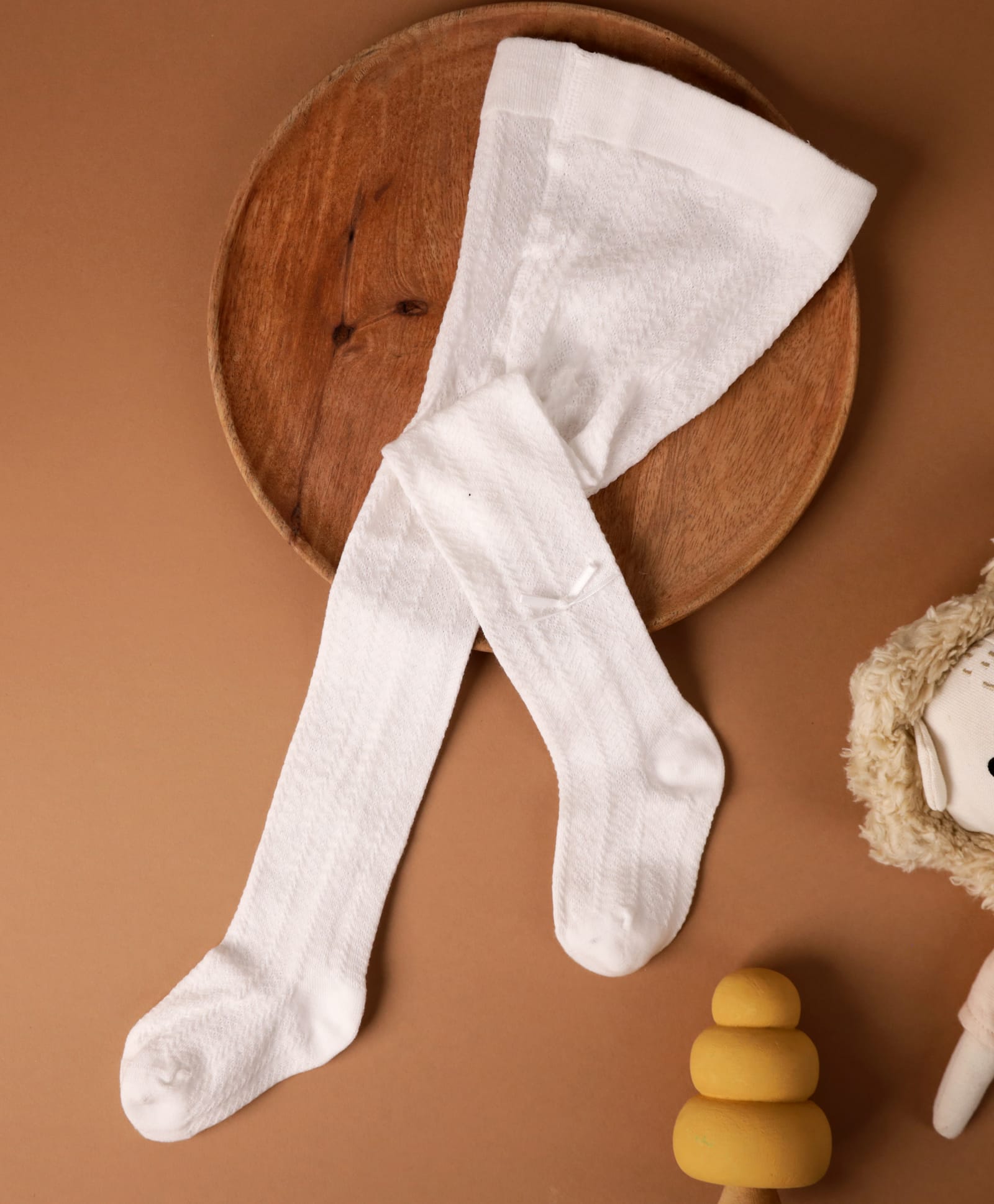 Kicks & Crawl Cotton Knit Solid Stocking - White-picture-10
