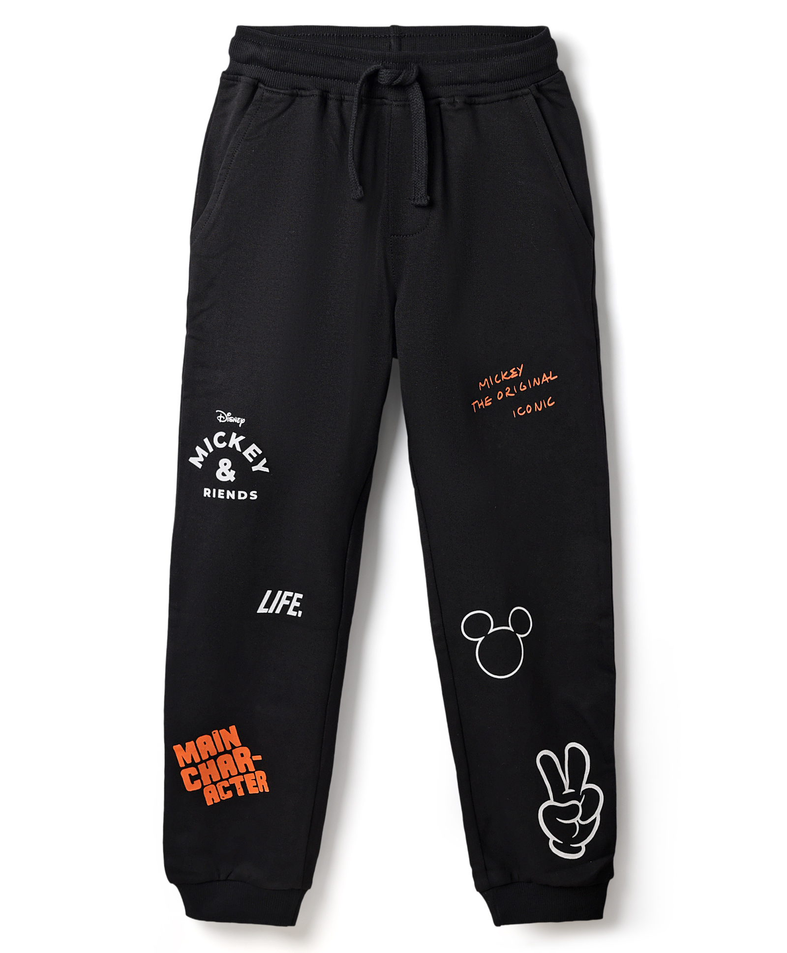Pine Kids Disney Terry Knit Full Length Track Pants With Mickey Mouse Graphic - Black-picture-29