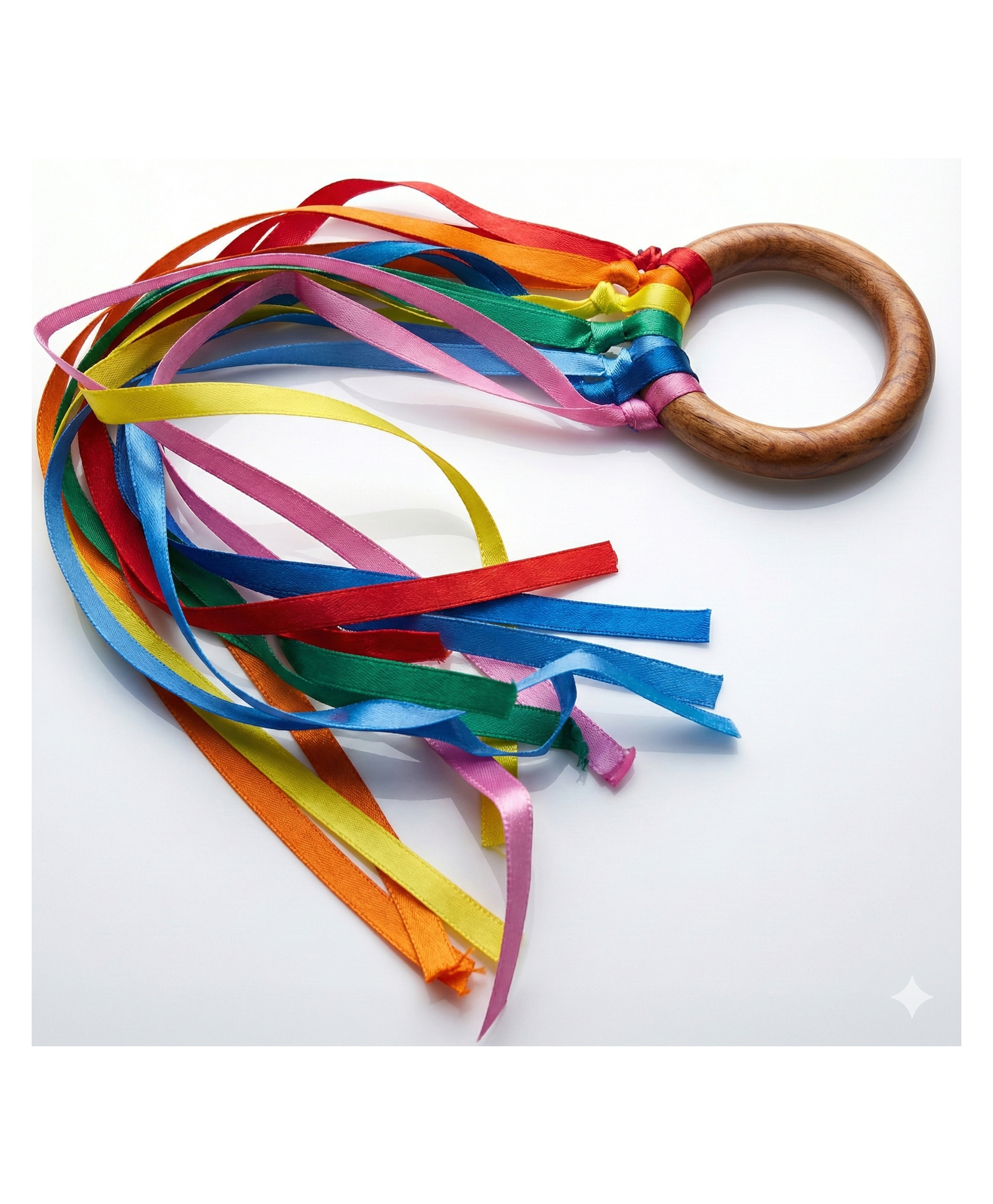 BrainyTots Rainbow Ribbon Teether Beech Wood with 7 Ribbons-picture-21