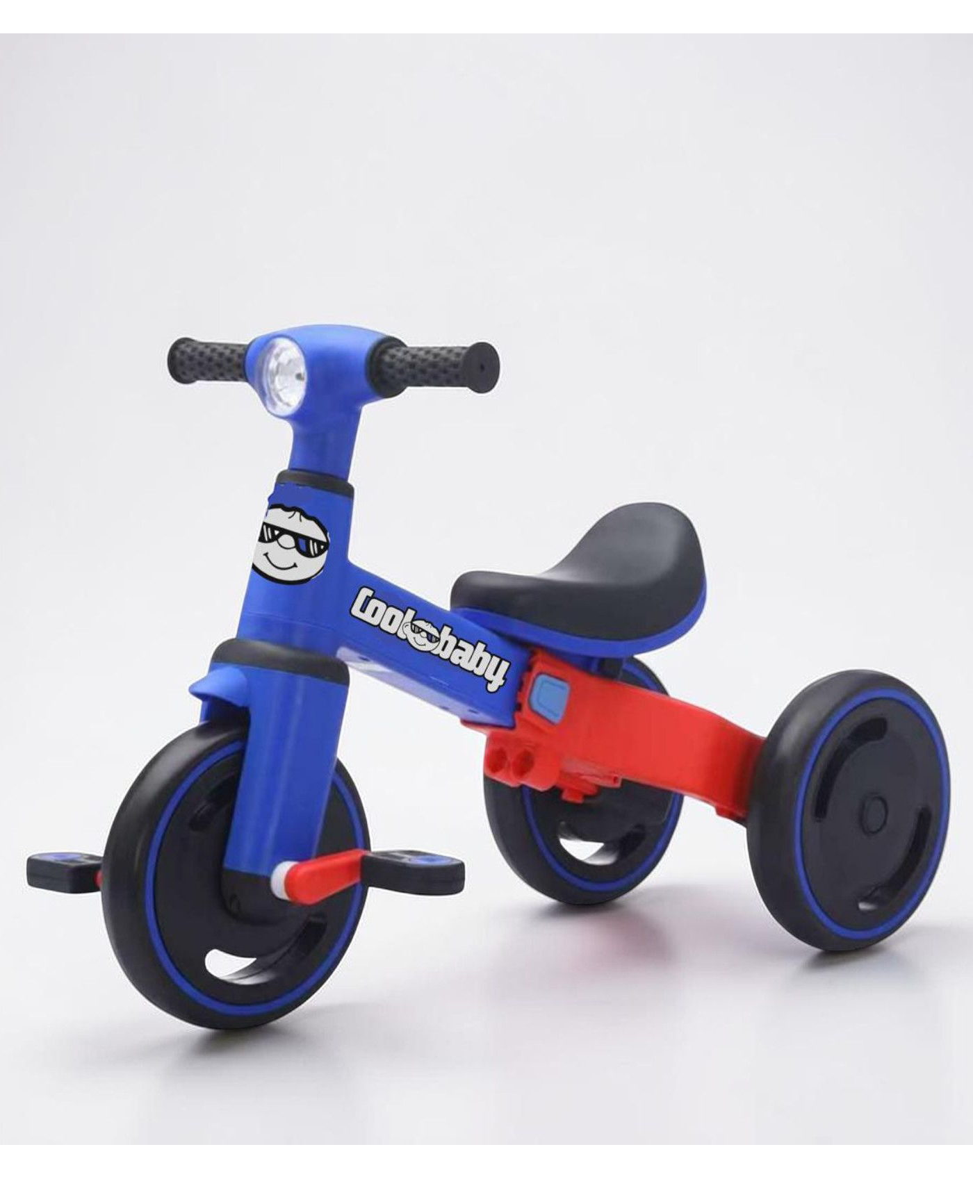 JN Creations 3-in-1 Toddler Tricycle | Slide, Pedal & Balance Bike for Kids | Leather Seat, Silent Wheels & Sturdy Frame | 10 Months to 3 Years (Blue)-image-43