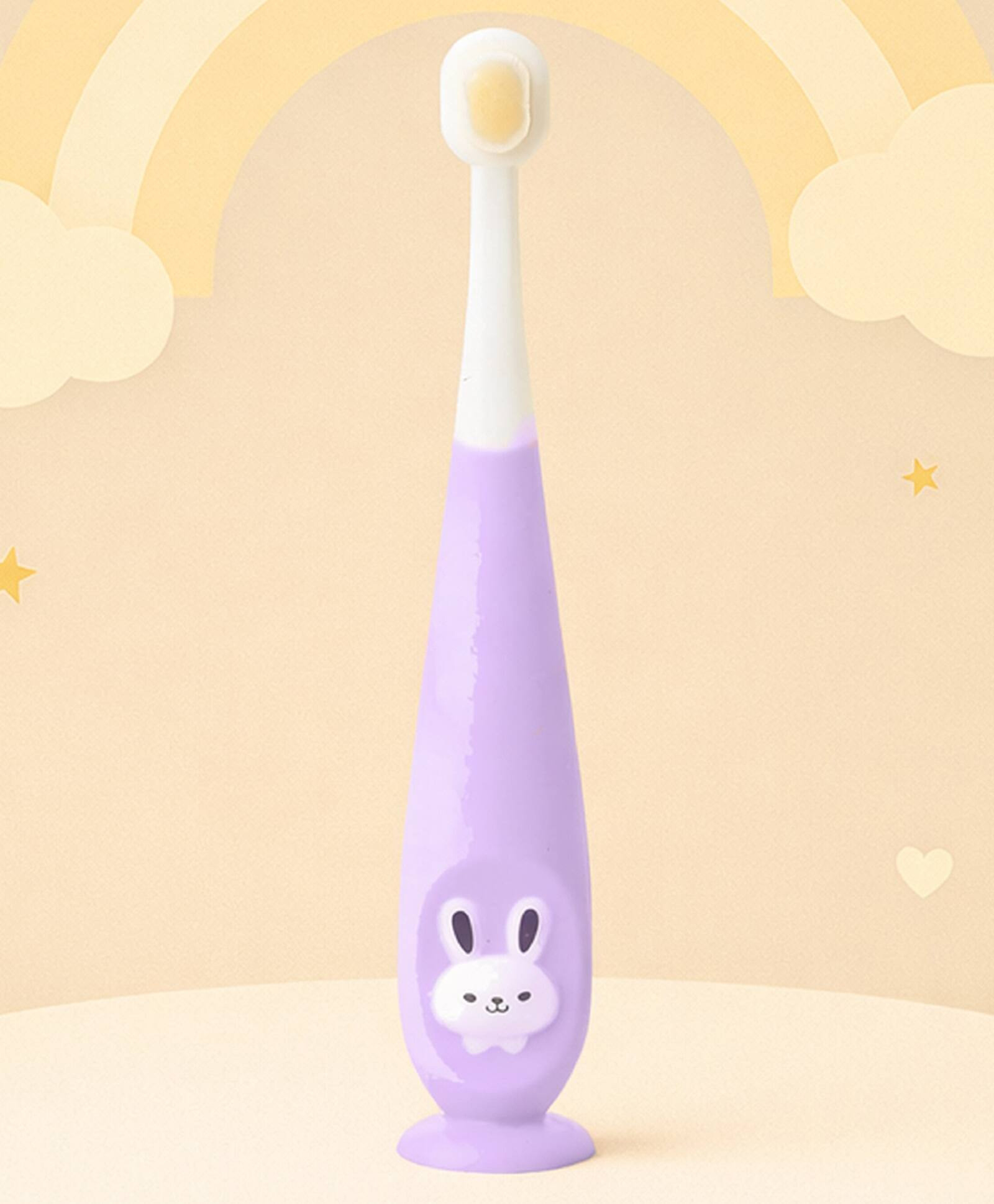 DOMENICO Kids Ultra Soft Bristles Bunny Print Training Toothbrush For Gentle and Complete Oral Cleaning 360-Degree Easy Grip Tooth Brush For 1 to 10 Years BPA Free-image-9