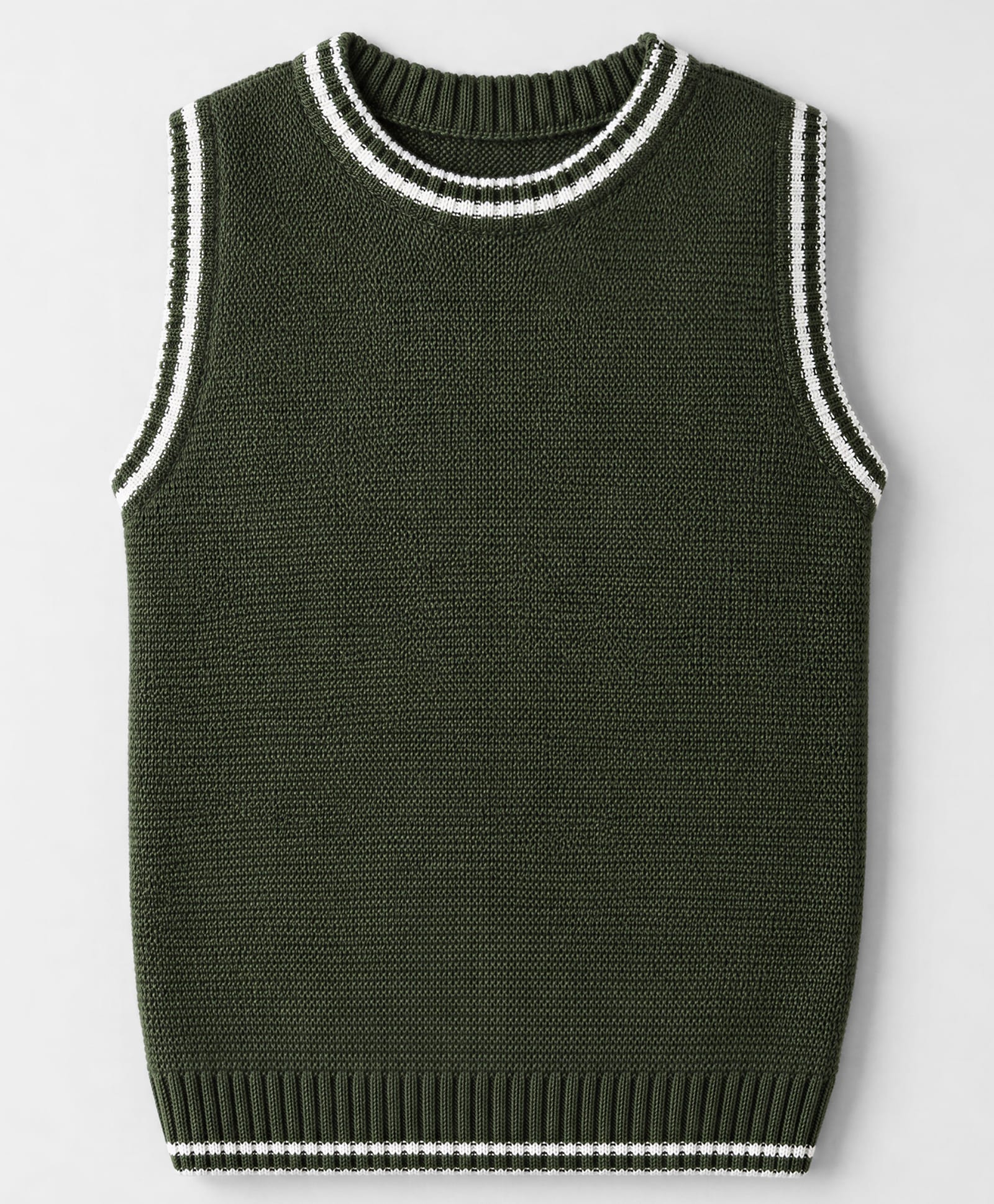 Babyhug Knit Sleeveless Solid Pullover Sweater - Olive Green-image-31