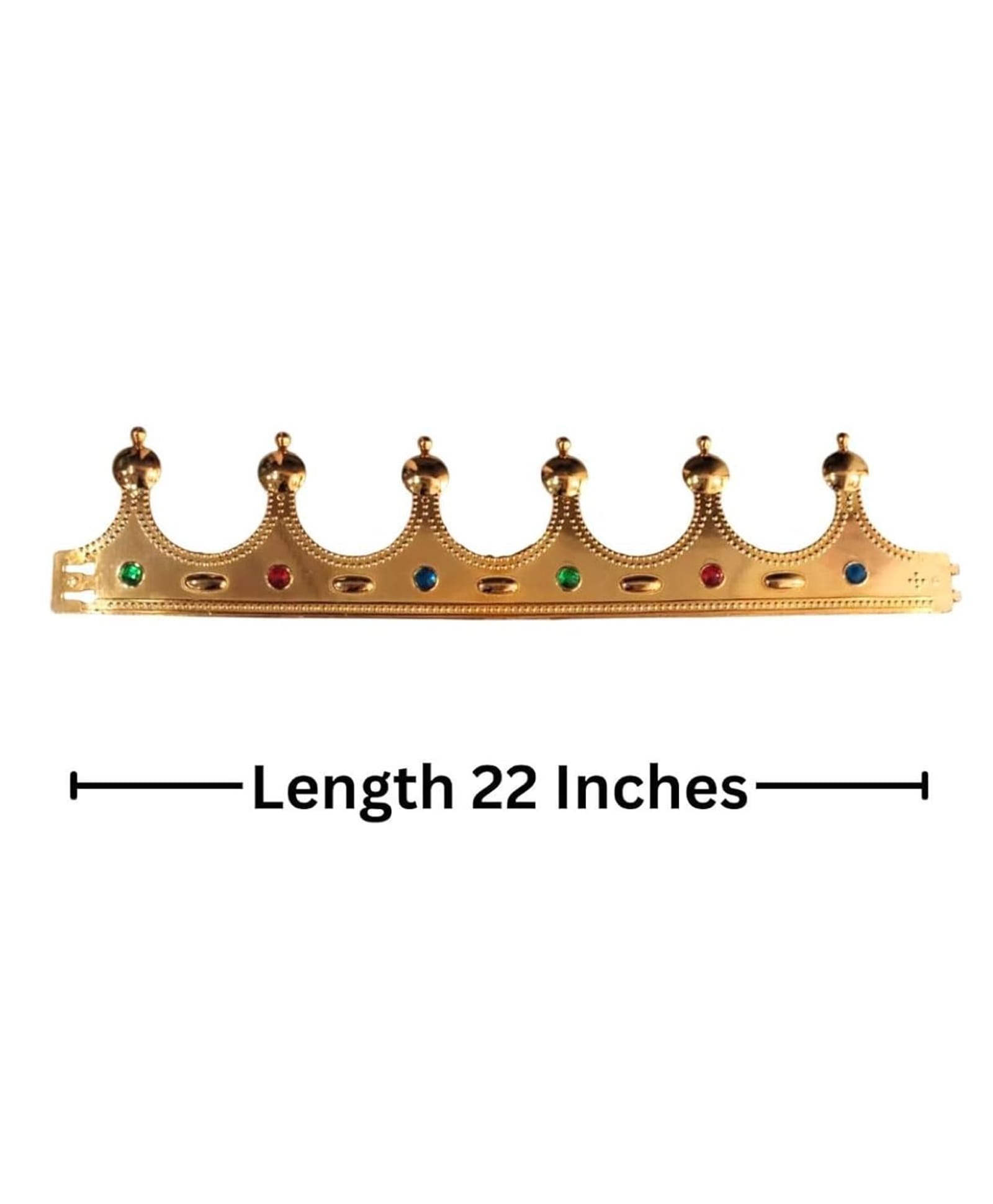 BookMyCostume Stone Detailed Royal King Crown Costume Accessory - Golden-image-2
