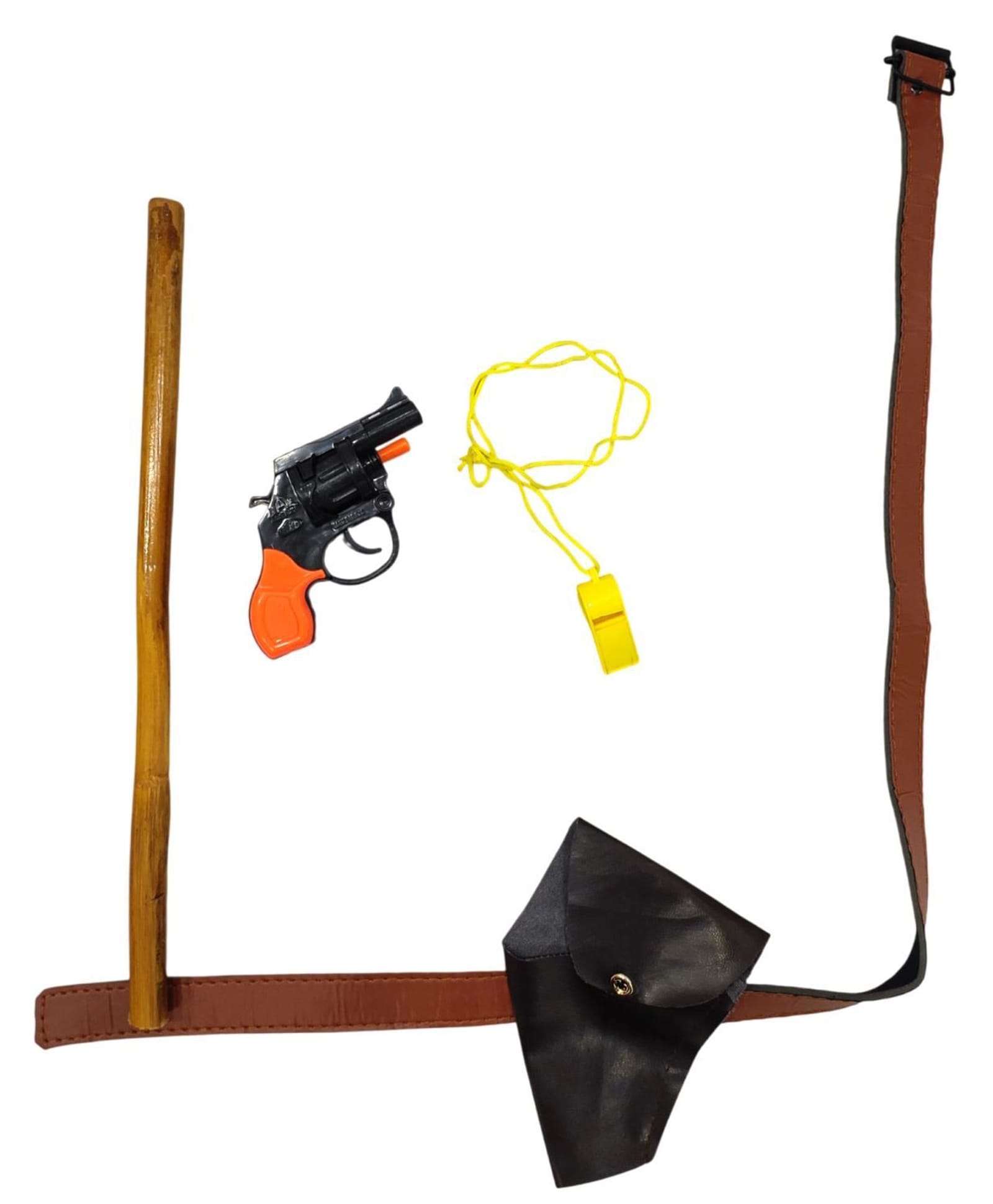 BookMyCostume Commissioner Police Kit Accessory Set With Toy Gun Holster Stick & Whistle - Multi Colour-image-22