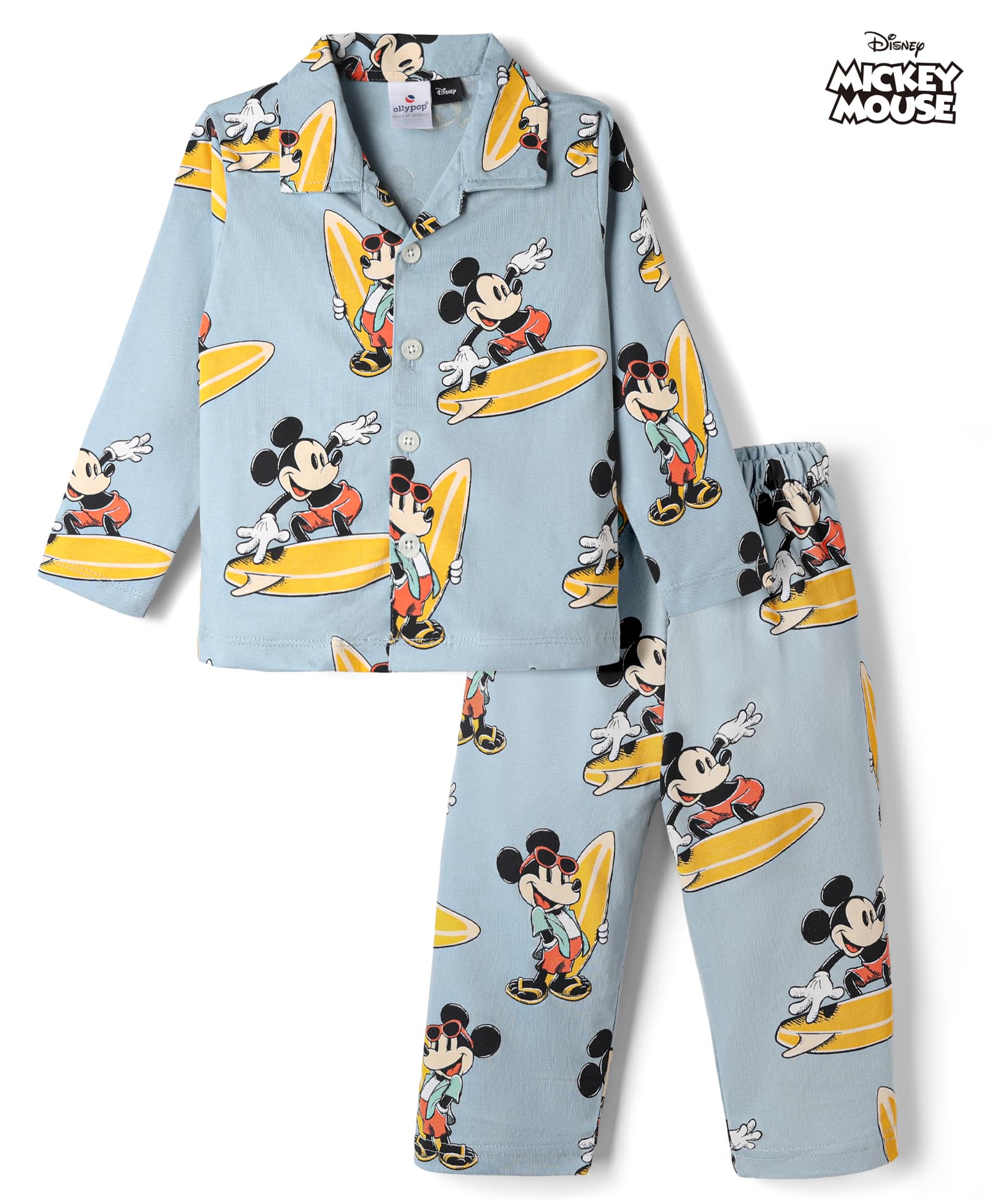 Ollypop Sinker Full Sleeves Pyjama Sets Fog 12-18M (16) Boys-image-1