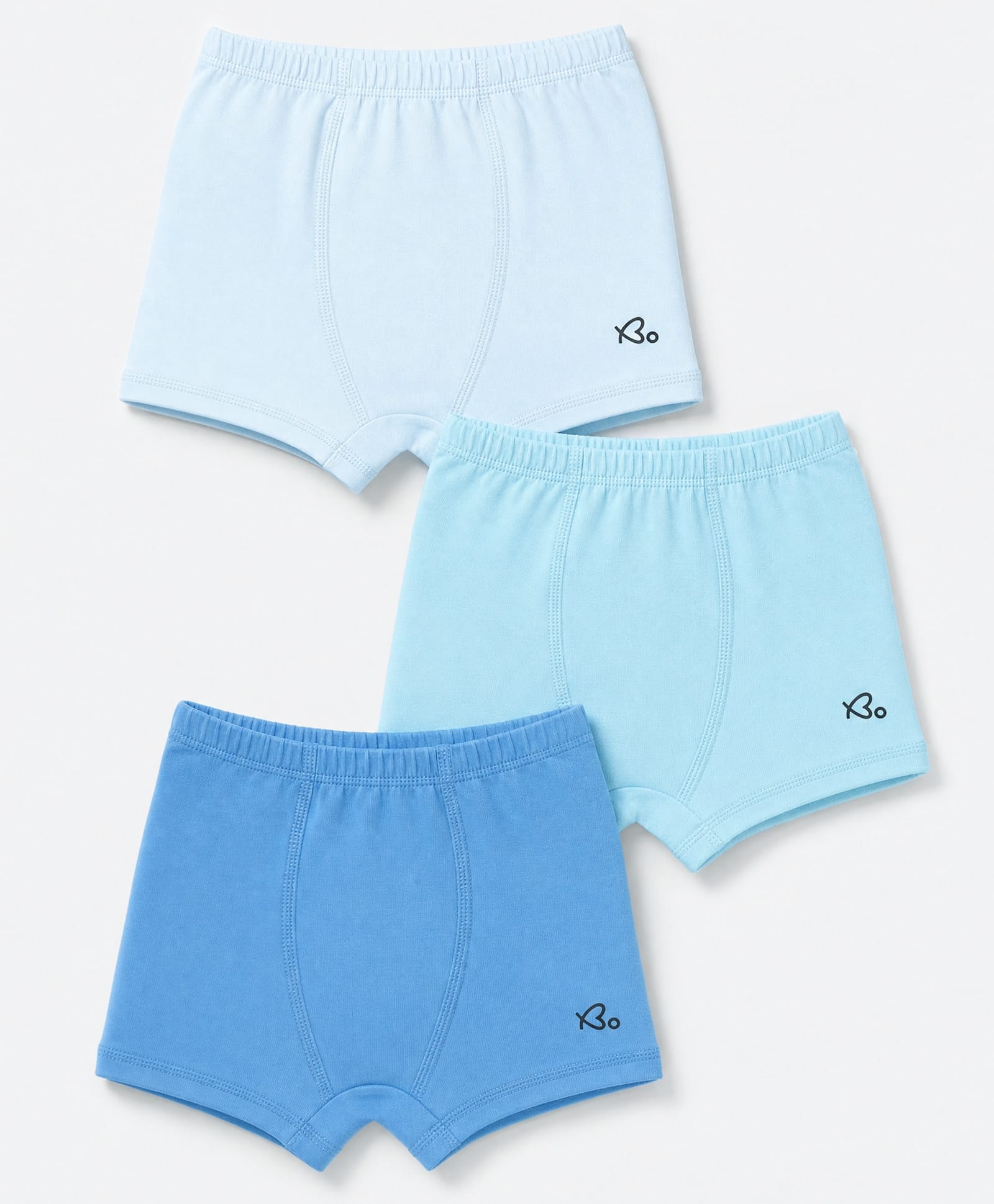 Babyoye Cotton Lycra Knit Solid Briefs With Heart Print Pack of 3 - Blue-image-16