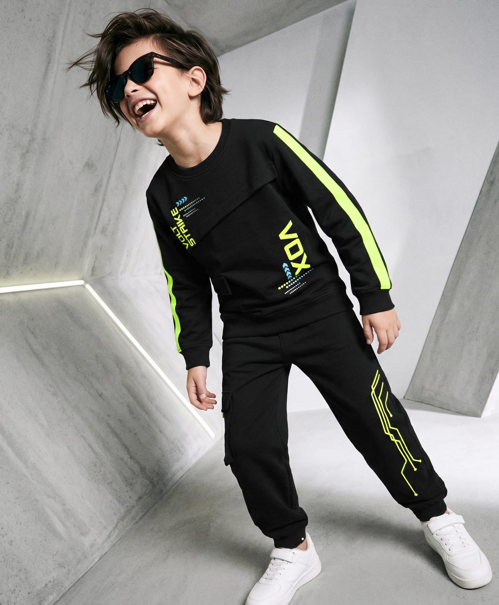 OLLINGTON ST. Cotton Looper Knit Full Sleeves Winter Wear Suit With Text Print - Black-picture-18