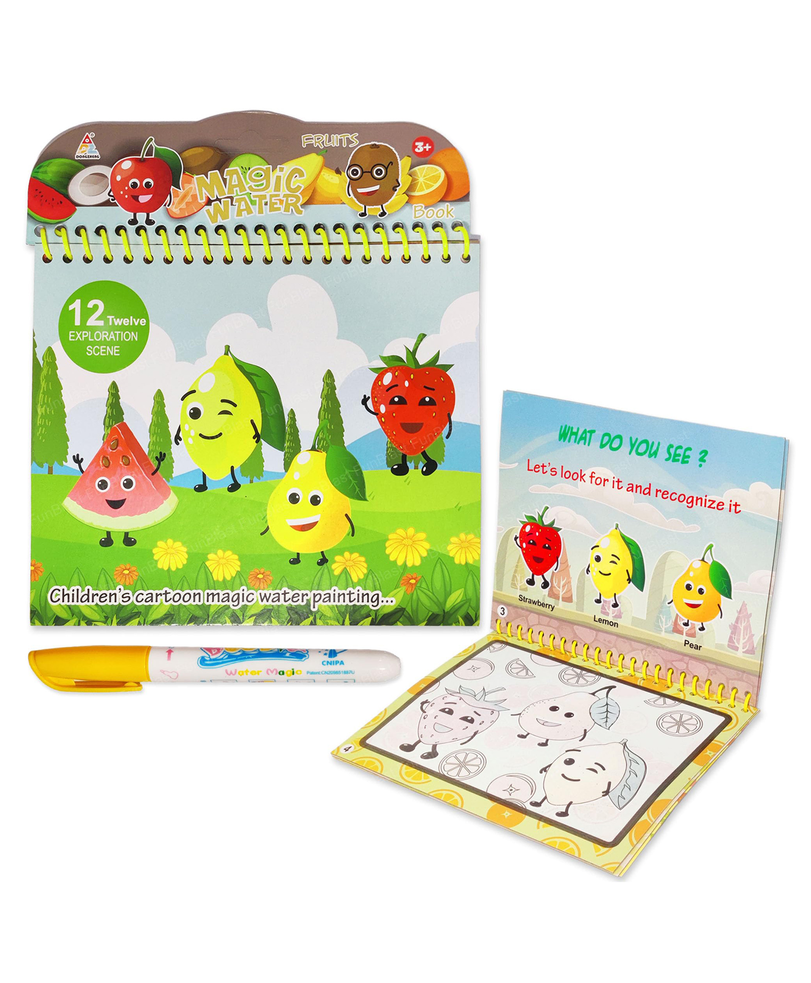 FunBlast Cartoon Magic Painting Book with Magic Doodle Pen for Kids (Multicolor)-picture-15