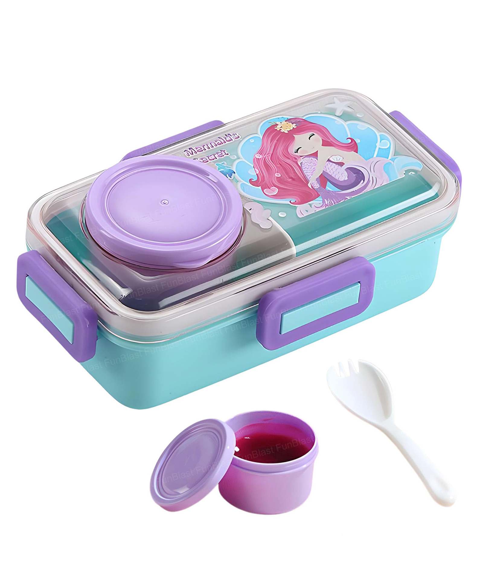 FunBlast 2 Compartment Lunch Box with & Spoon and Bowl for Kids Multicolor-picture-38