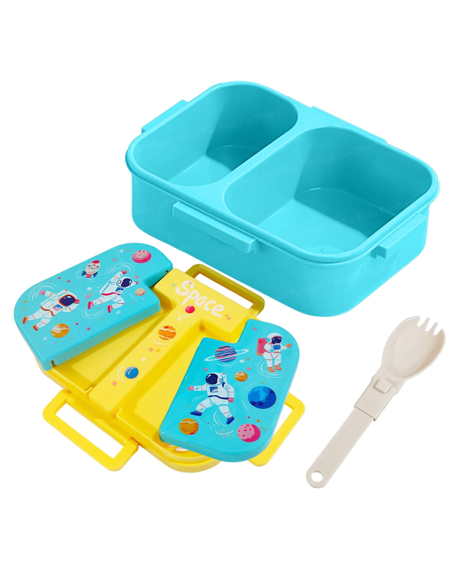FunBlast 2 Compartment Lunch Box with Spoon for Kids Multicolor-image-21