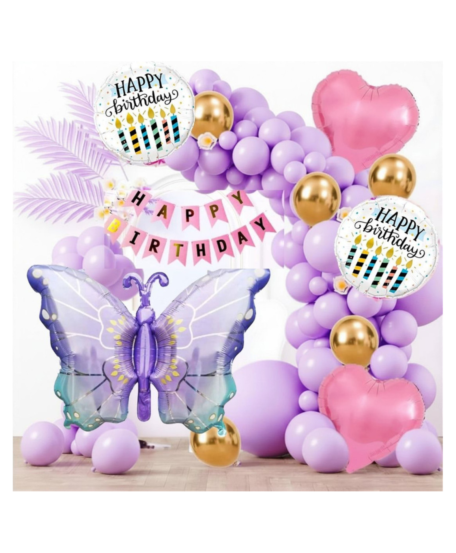 Puchku oil 3D Purple Butterfly Theme Birthday Party Decorations Kit - 36 Pieces For Birthday, Baby Shower, Garden Party Decoration-image-28
