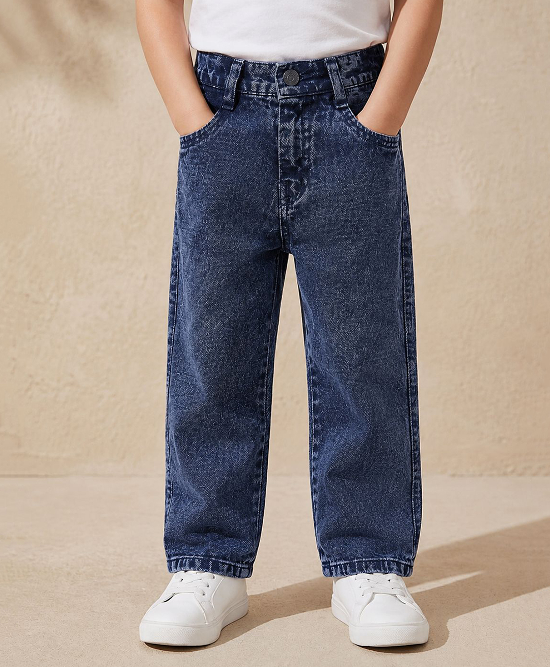 Rikidoos Denim Woven Full Length Washed Jeans -Blue-picture-33