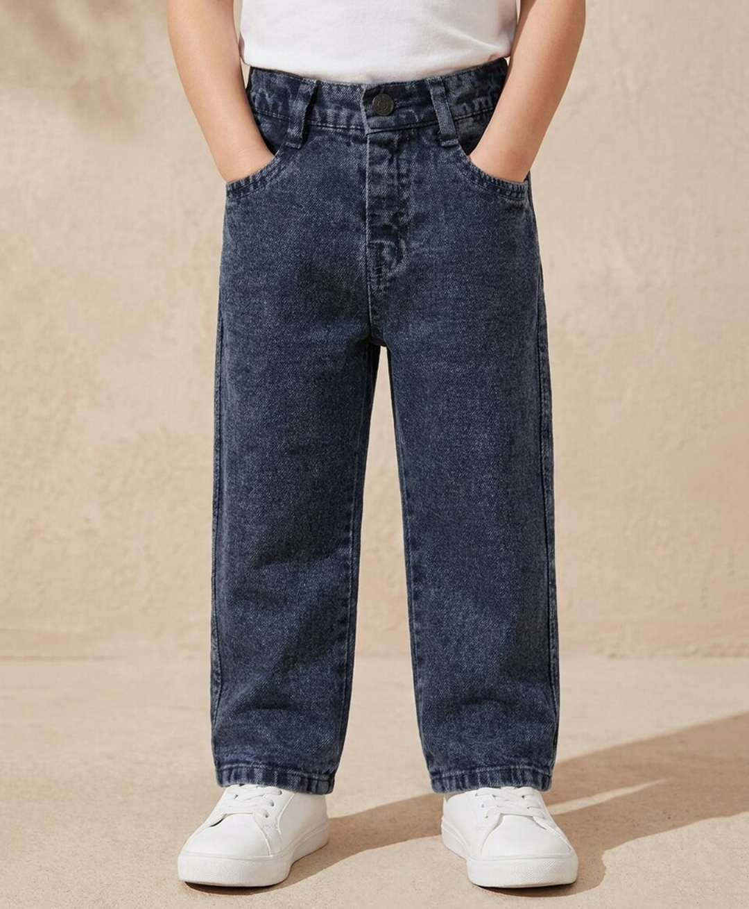 Rikidoos Denim Woven Full Length Washed Jeans - Navy Blue-picture-38