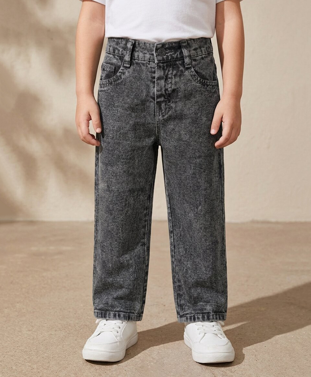 Rikidoos Denim Woven Full Length Washed Jeans -Charcoal Grey-picture-25