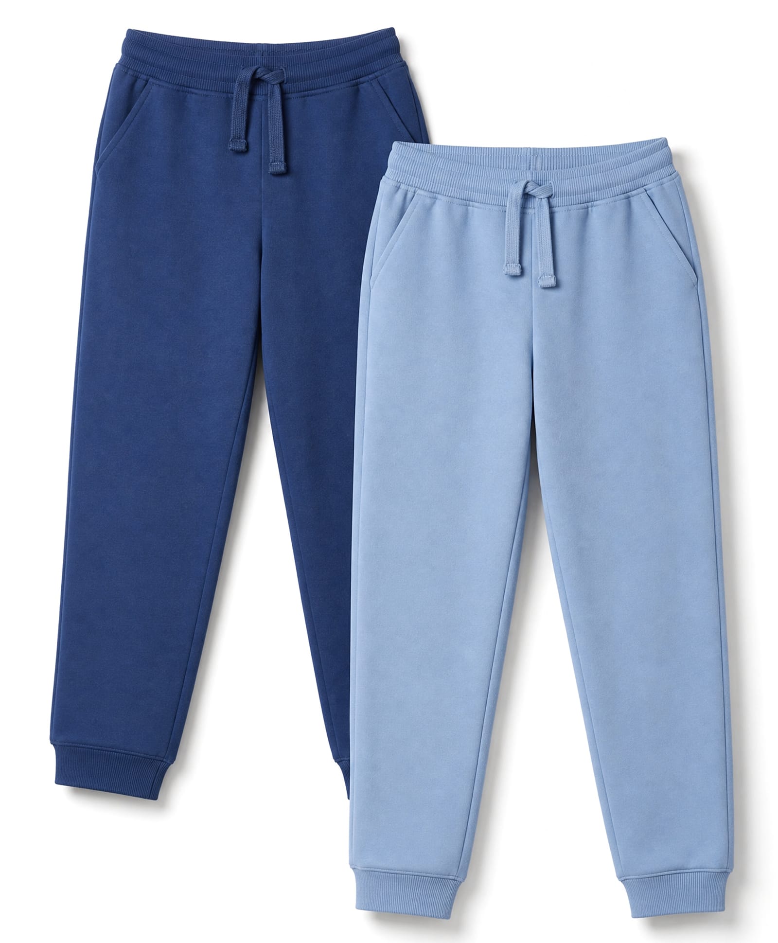 Honeyhap Premium 100% Cotton Looper Terry Knit Full Length Solid Lounge Pants With Bio Finish Pack of 2 - Navy Peony & Blissful Blue-picture-16