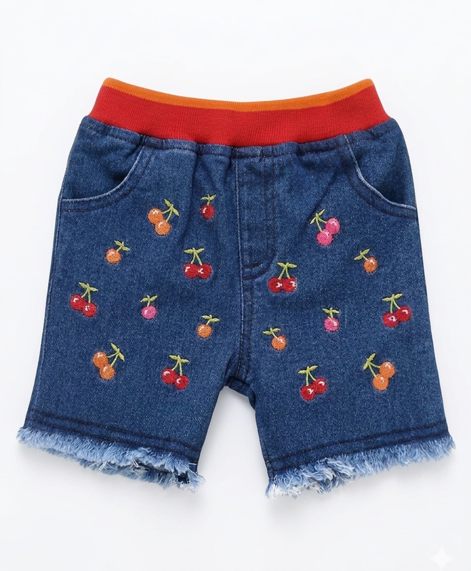 Wonderchild Interlock Woven Cherries Embroidered Shorts - Blue-picture-28