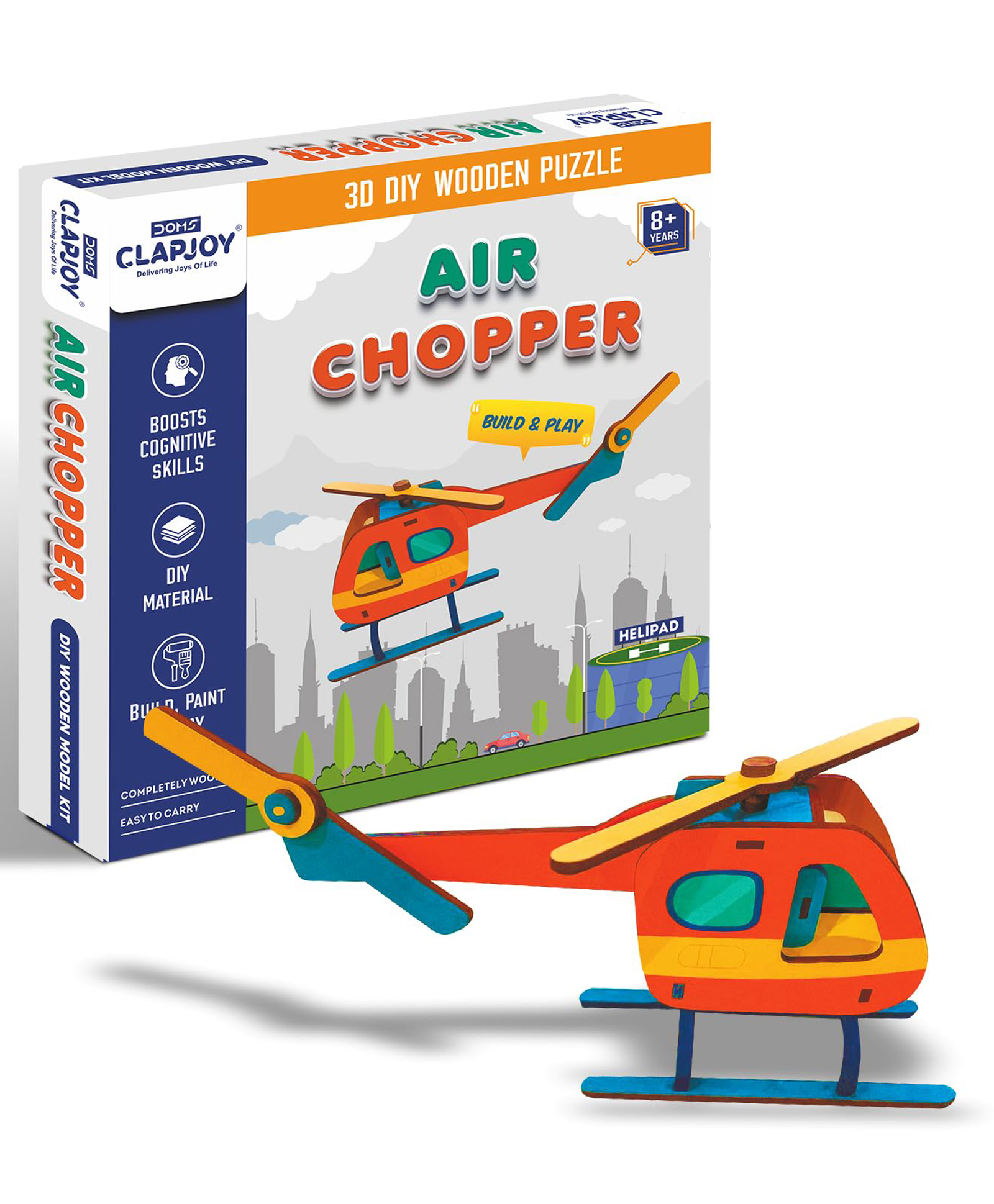 CLAPJOY Air Chopper 3D DIY Wooden Puzzle, Build and Paint Activity, Boosts Cognitive Skills, 8+ Years-picture-10