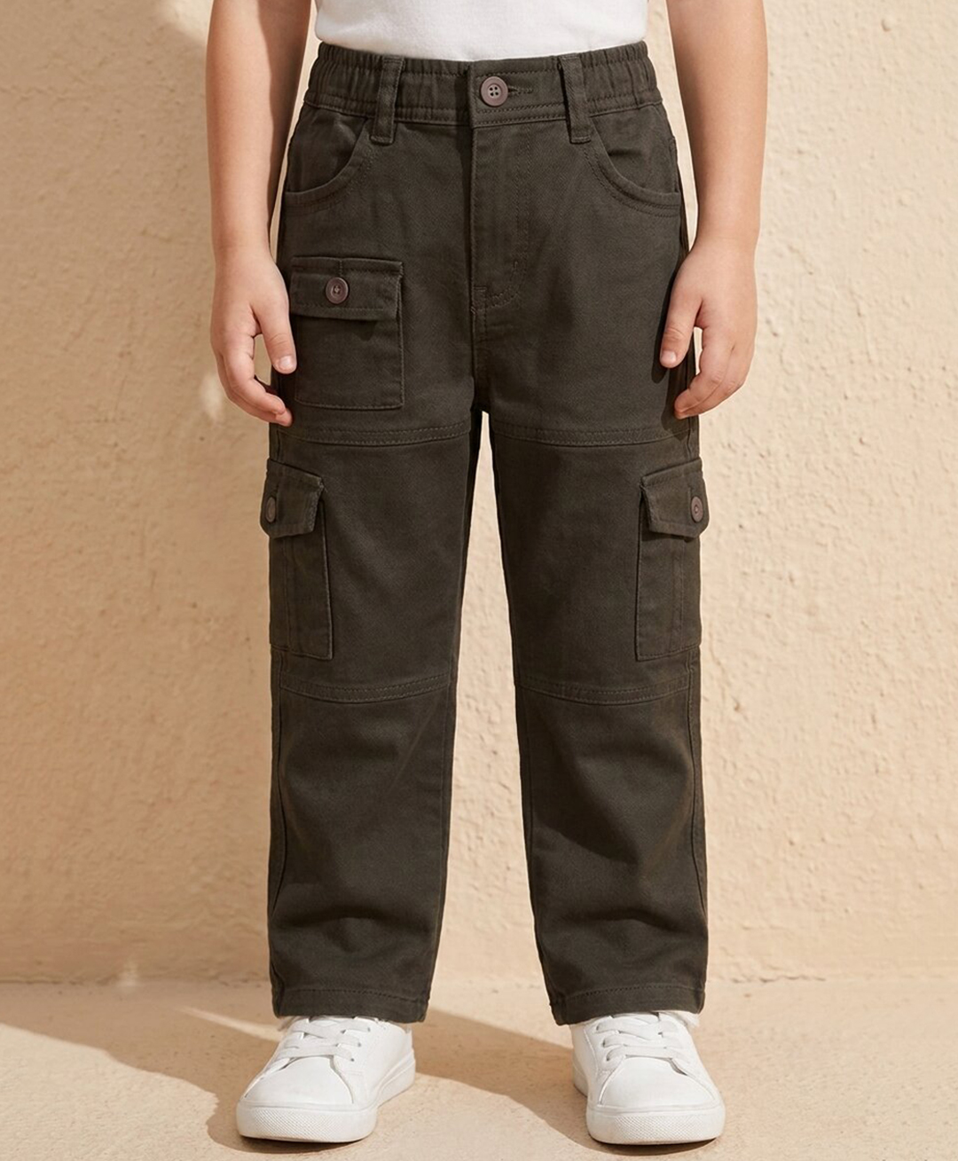 Rikidoos Cotton Woven Full Length Solid Color Jeans with Cargo Pockets - Charcoal Grey-picture-31