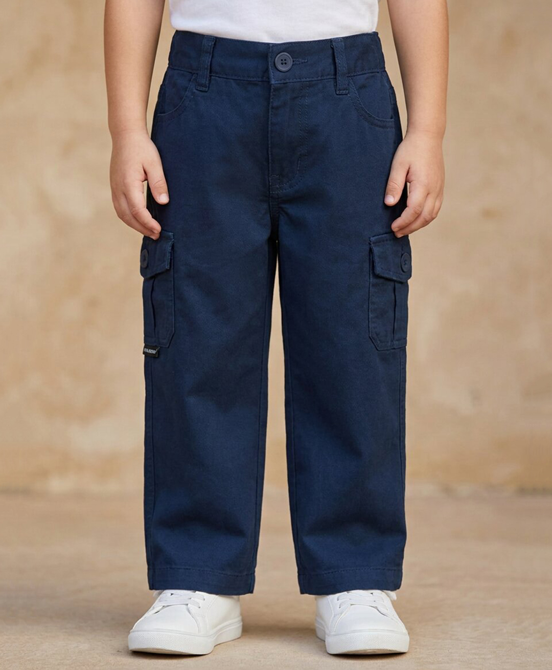Rikidoos Cotton Woven Full Length Solid Color Jeans with Cargo Pockets - Navy Blue-picture-41