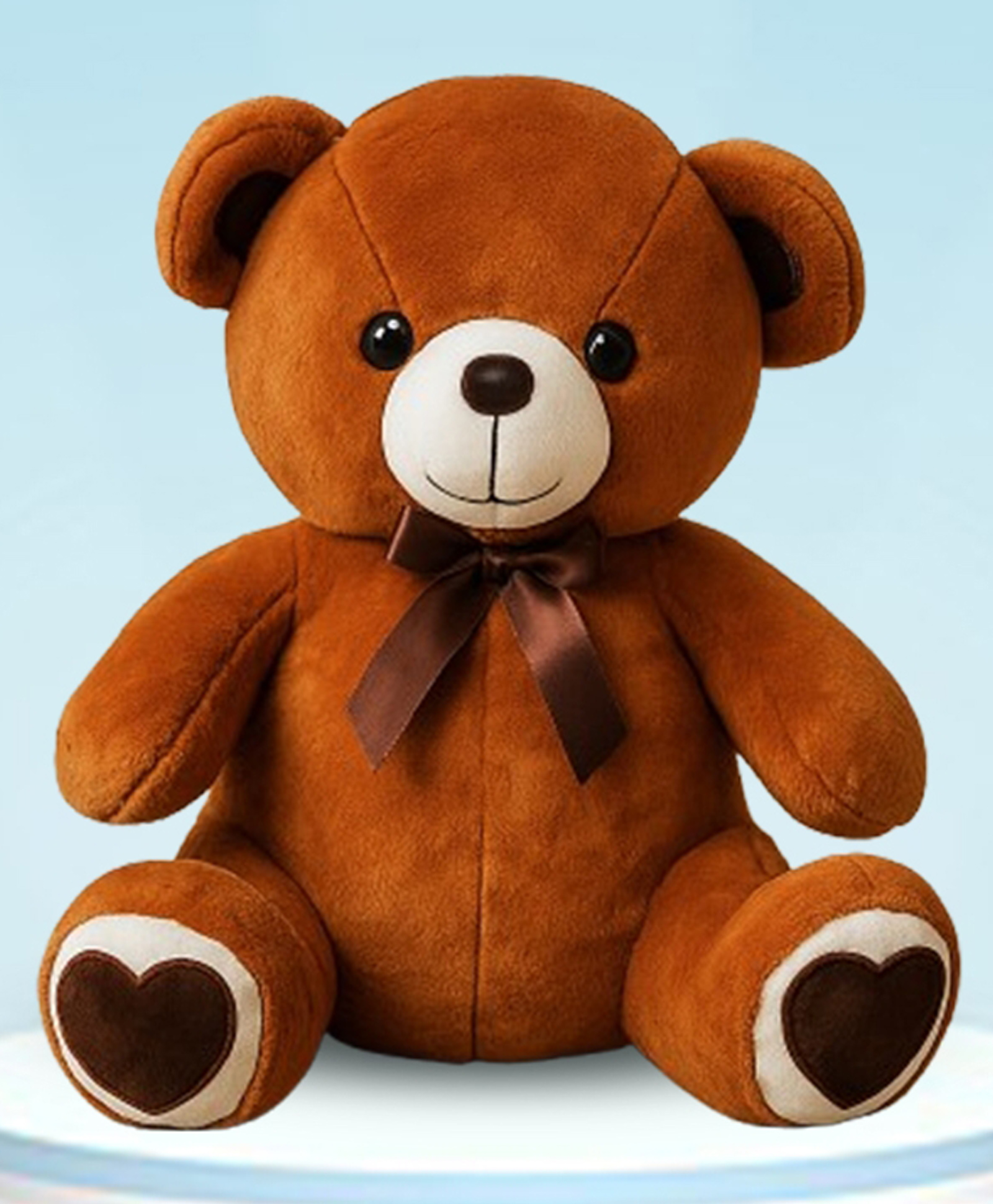 Goldenhub Plush Brown Teddy Bear with Heart Patch On Sole, 40 cm for Kids-picture-35