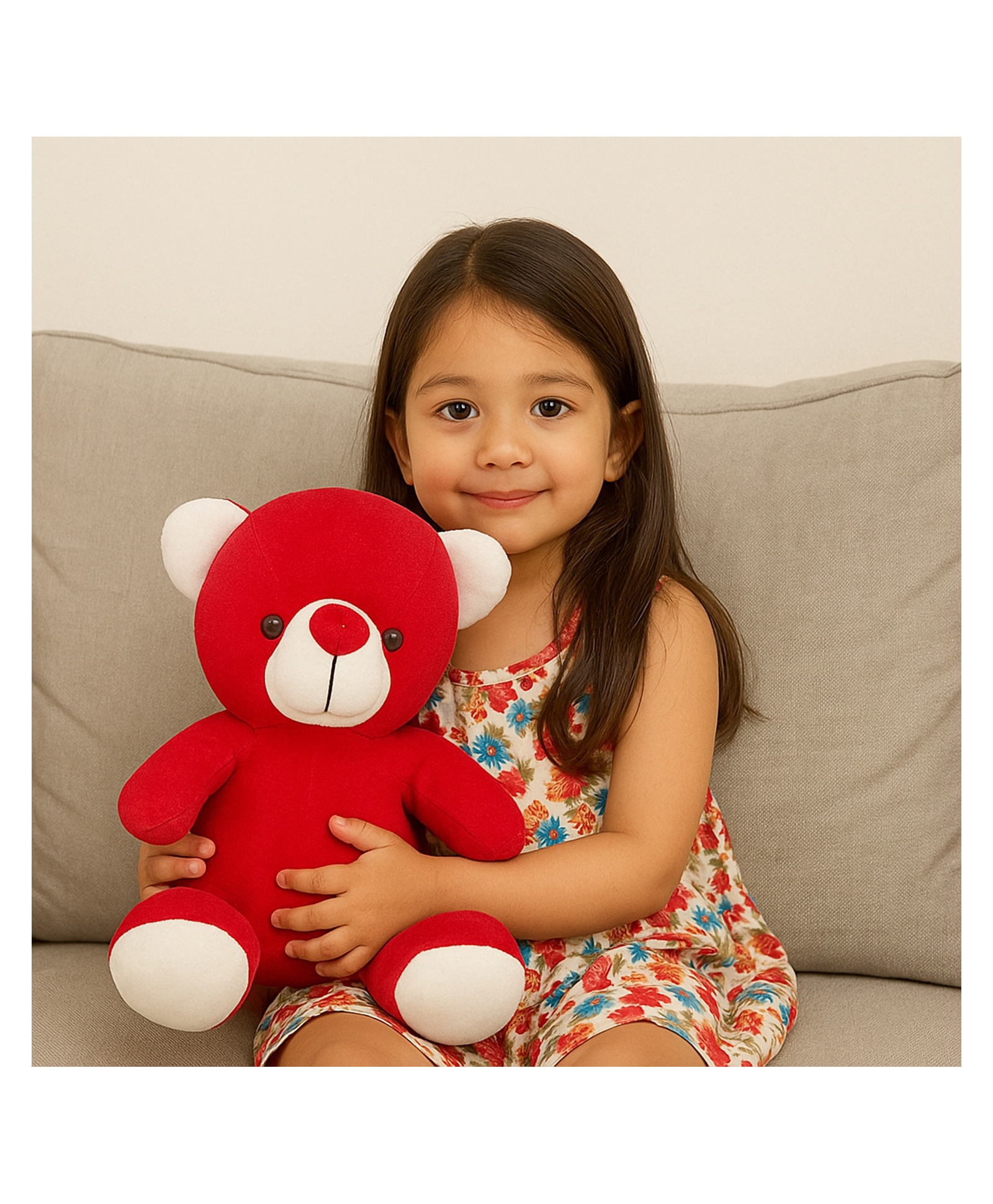 GoldenHub Teddy Bear 30 Cm Sitting Red, Soft Toys, Sweet Expression, Red Color Teddy Bear for Unisex Kinds, for Wedding, Perfect for Snuggles and Imaginative Play-image-10