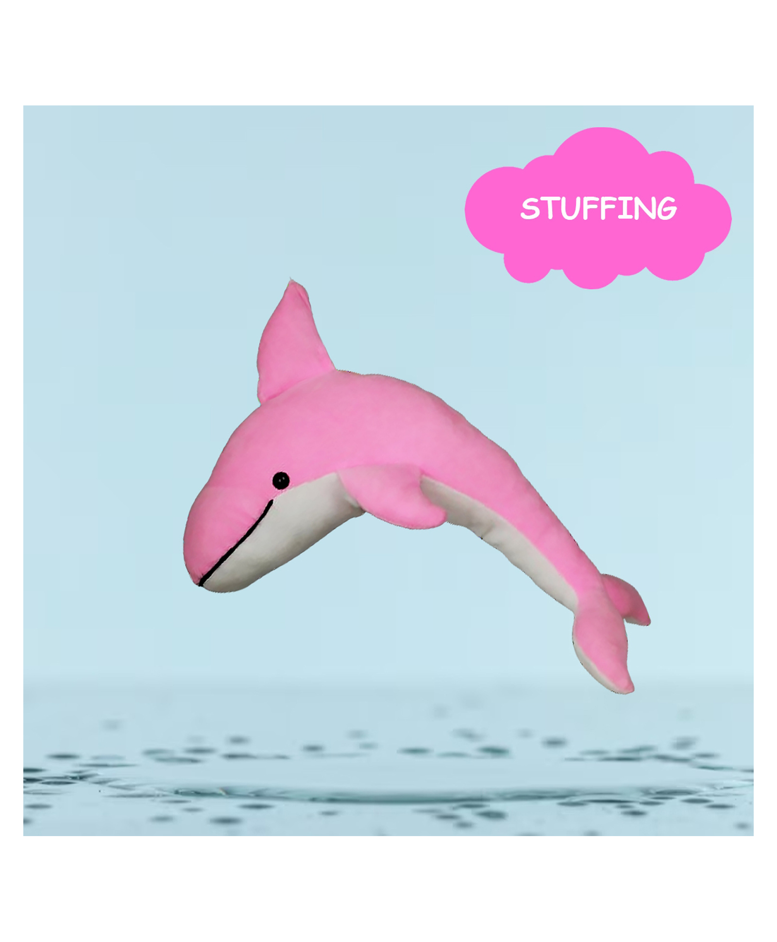 GoldenHub Teddy Dolphin Soft and Huggable Texture for A Delightful Tactile Experience, Bringing A Touch of The Ocean Size - 30 CM Color - Pink/Cream-picture-19
