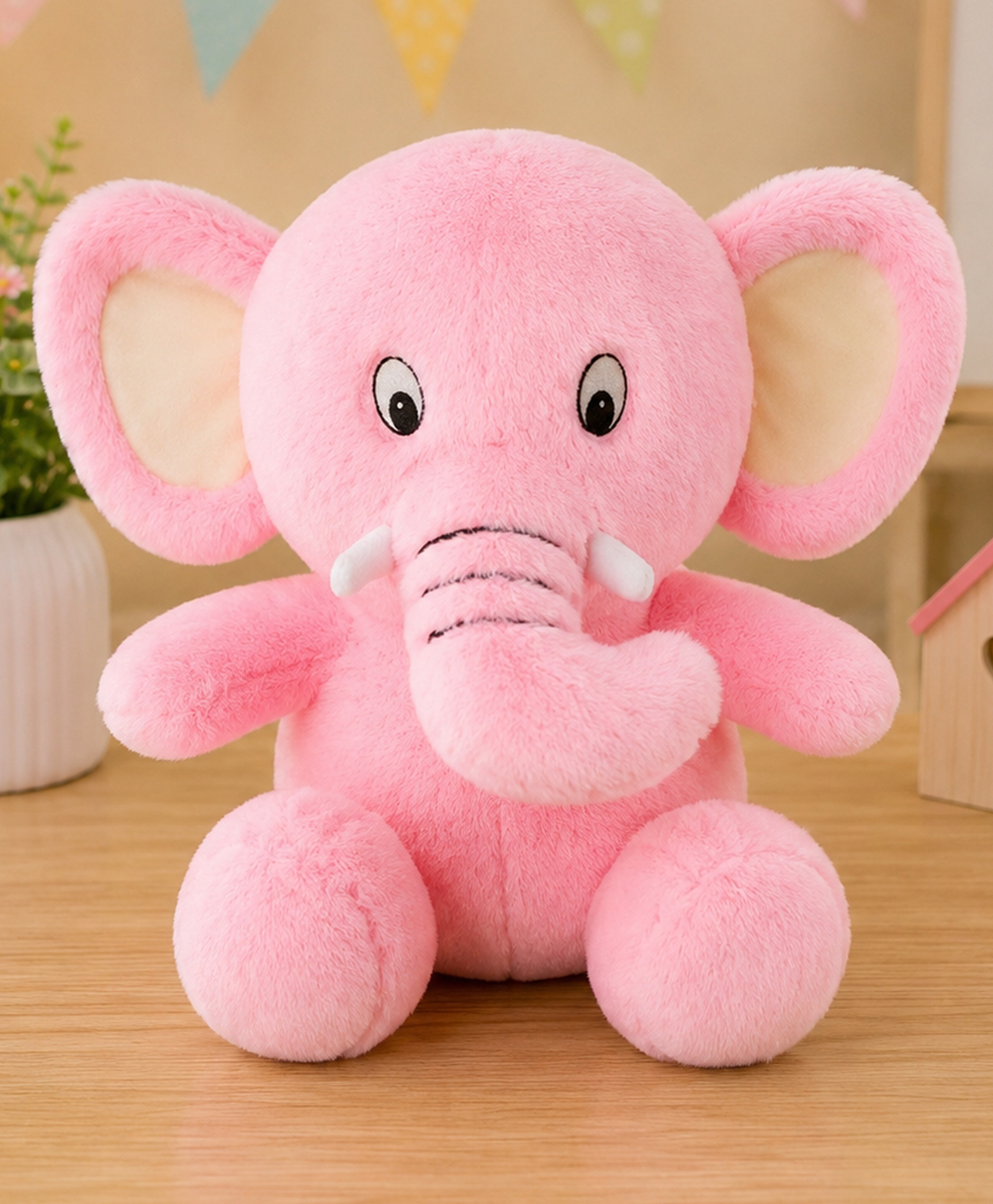 GoldenHub 40 cm Plush Elephant Soft Toy Pink, Flappy Legs-image-44