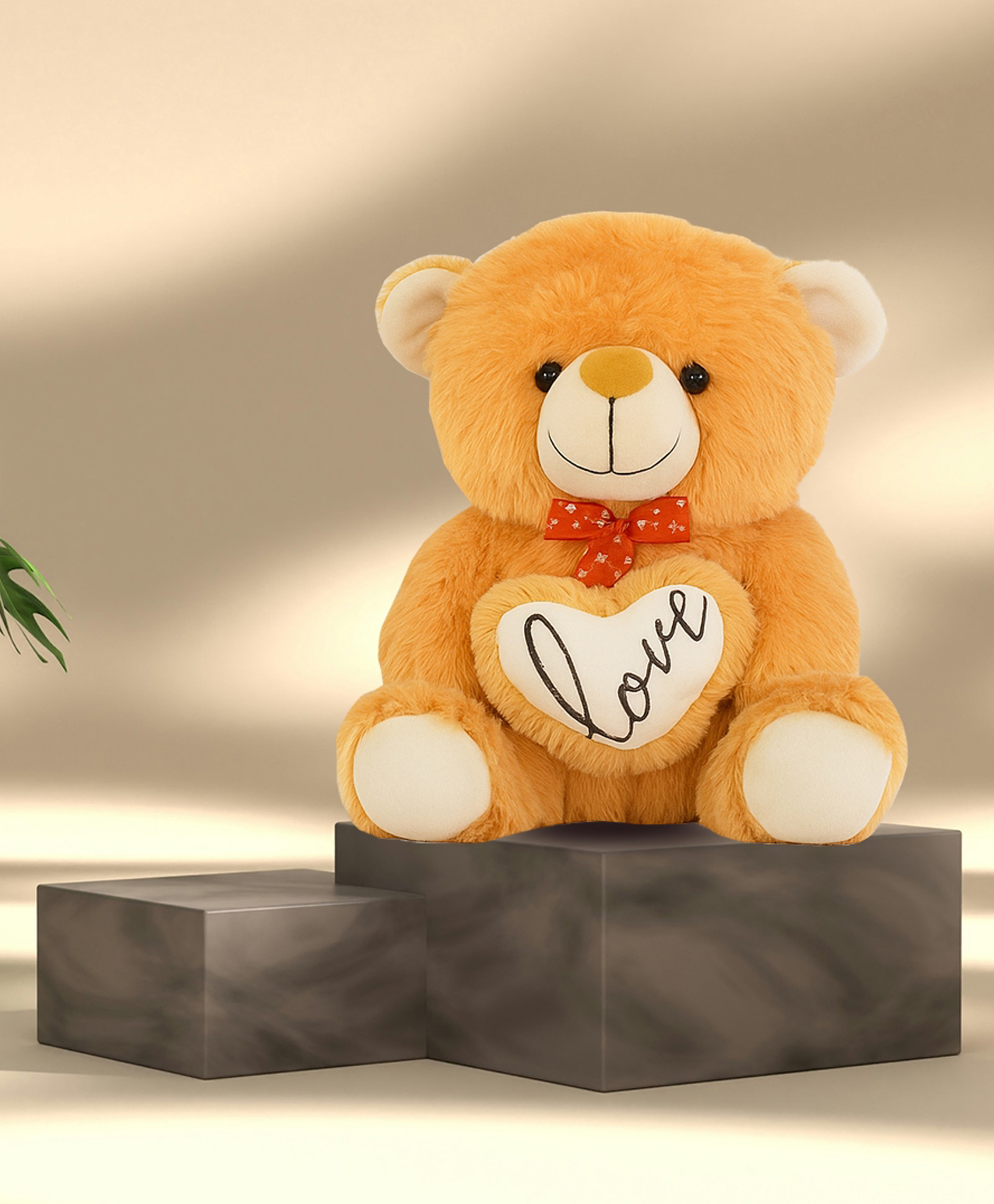 Goldenhub Teddy Bear 30 Cm Sitting Brown With Heart-picture-14