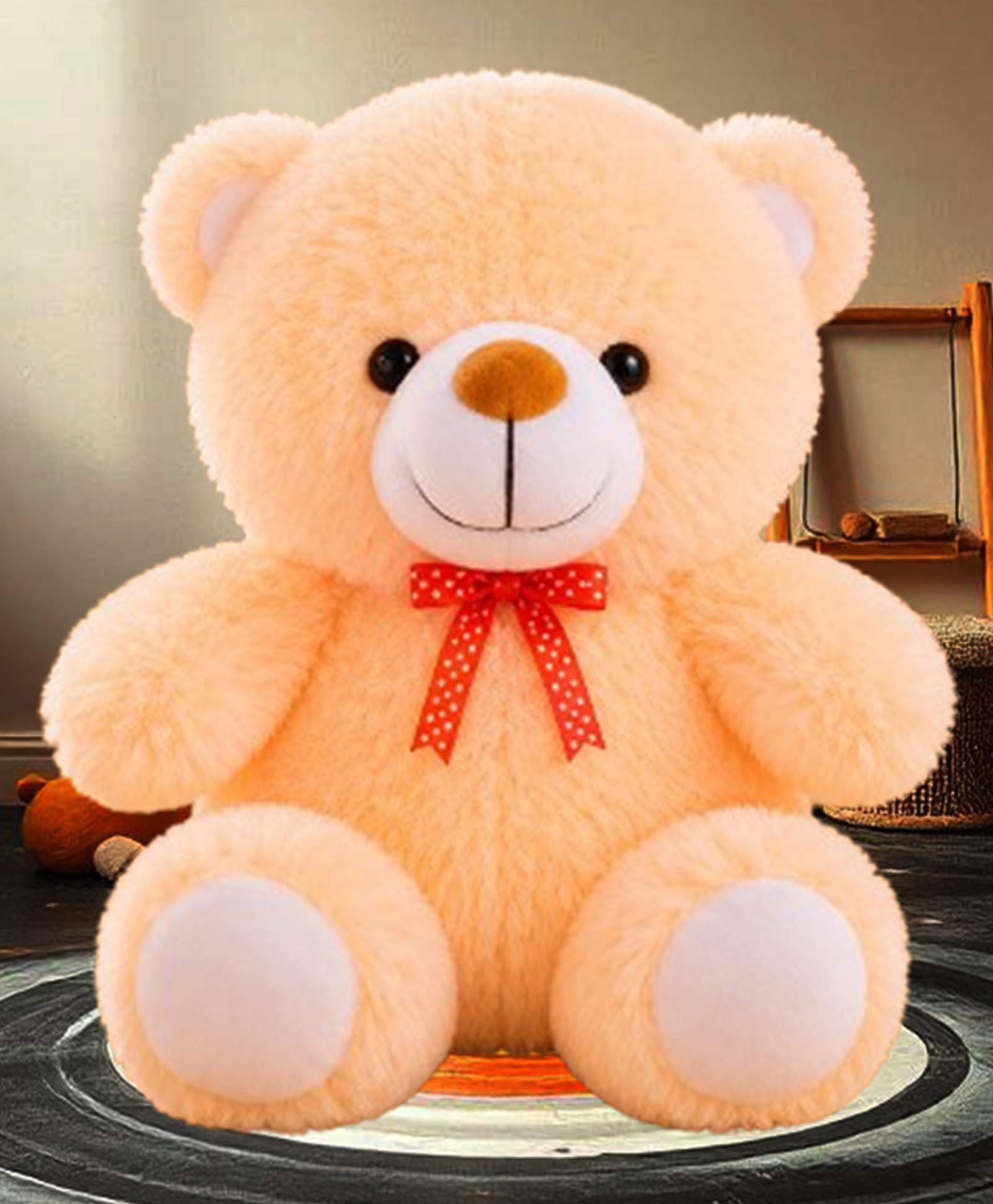 Goldenhub Plush Teddy Bear, 20 Cm, Butter Yellow With Orange Bow, Soft Stuffed Animal-picture-12