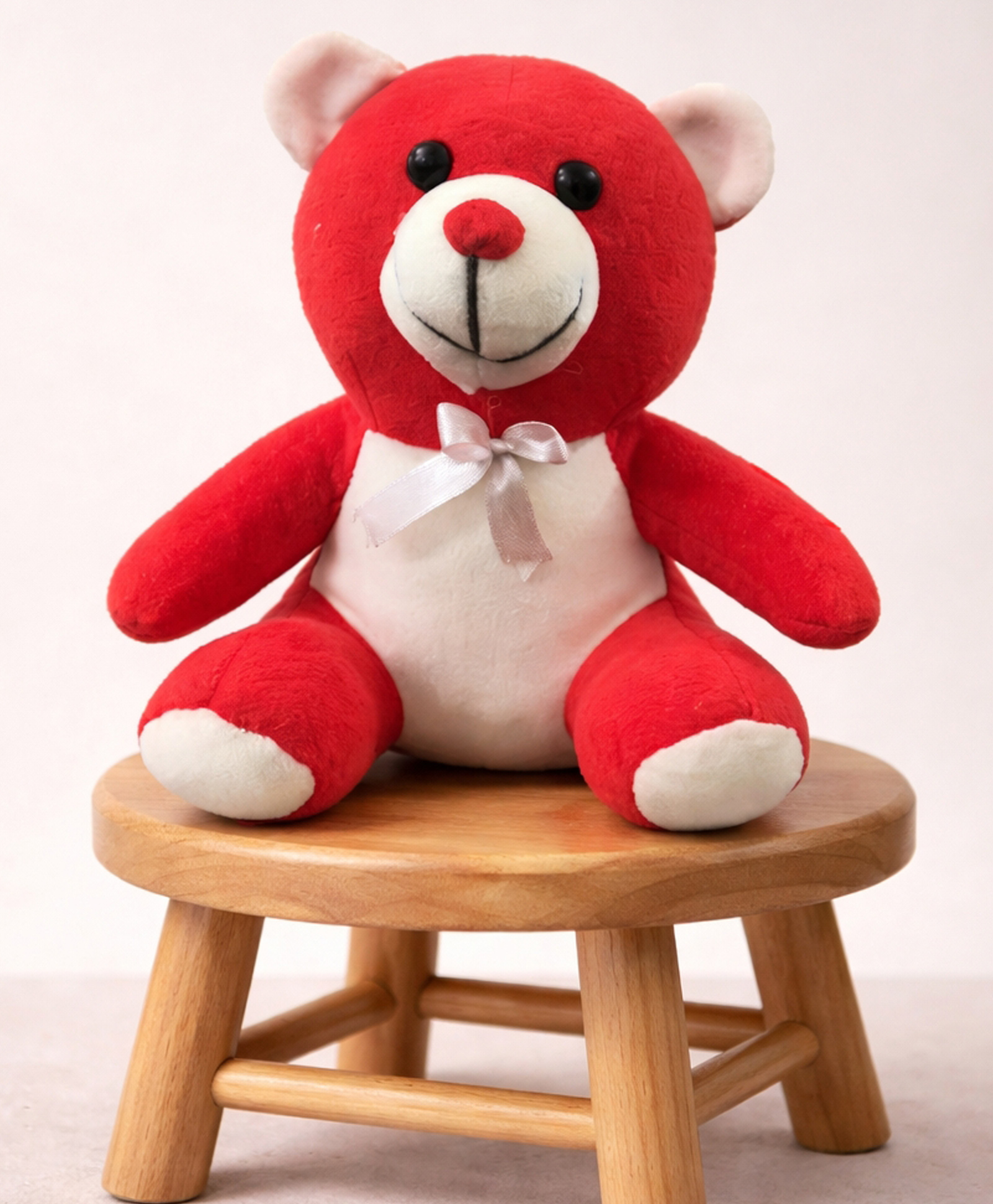 GOLDENHUB 20 cm Plush Teddy Bear, Red with Yellow Bow, Soft Toy-picture-40