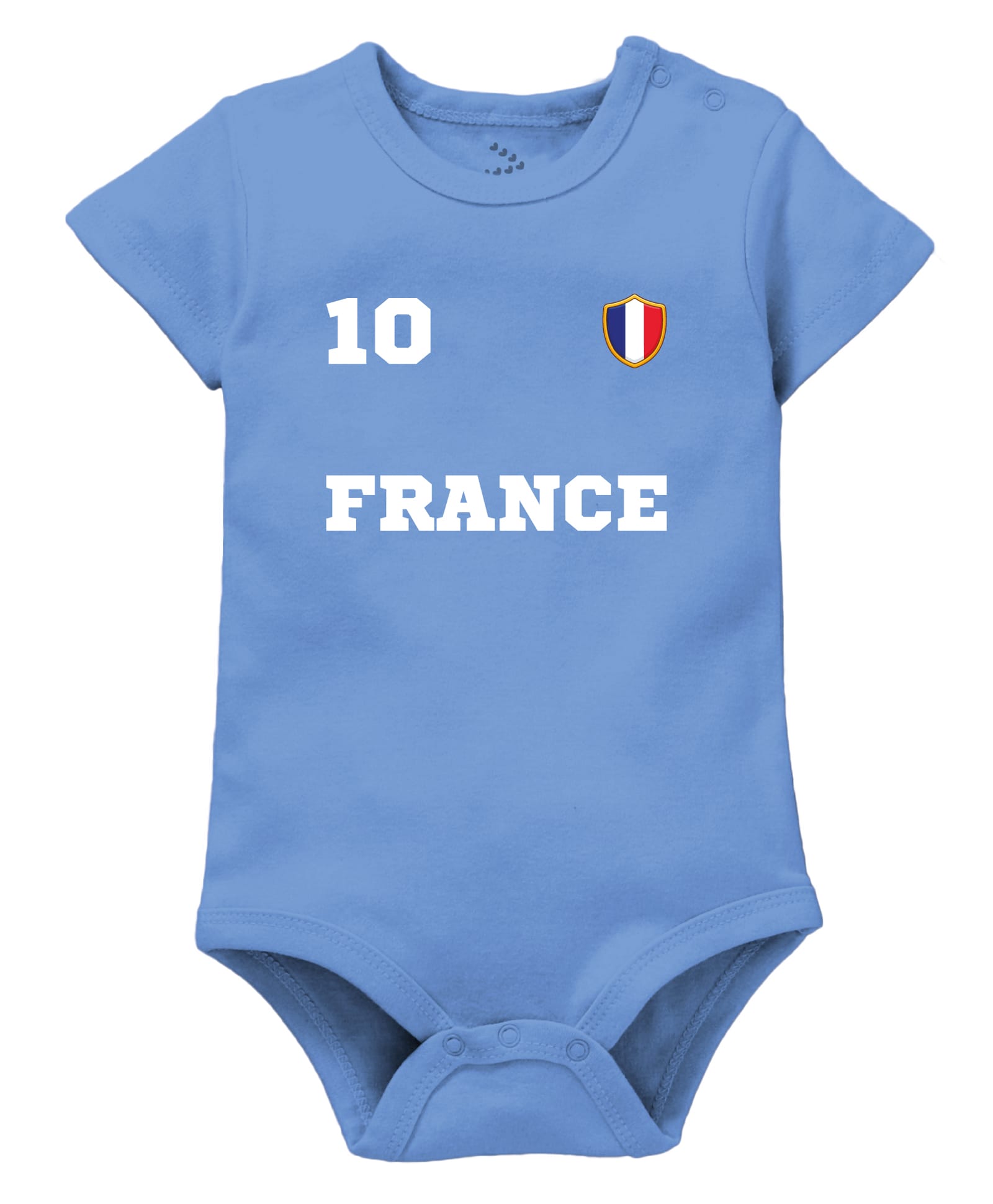 Zeezeezoo 100% Cotton Knit Football Theme Half Sleeves France Text Printed Onesie - Blue-picture-48