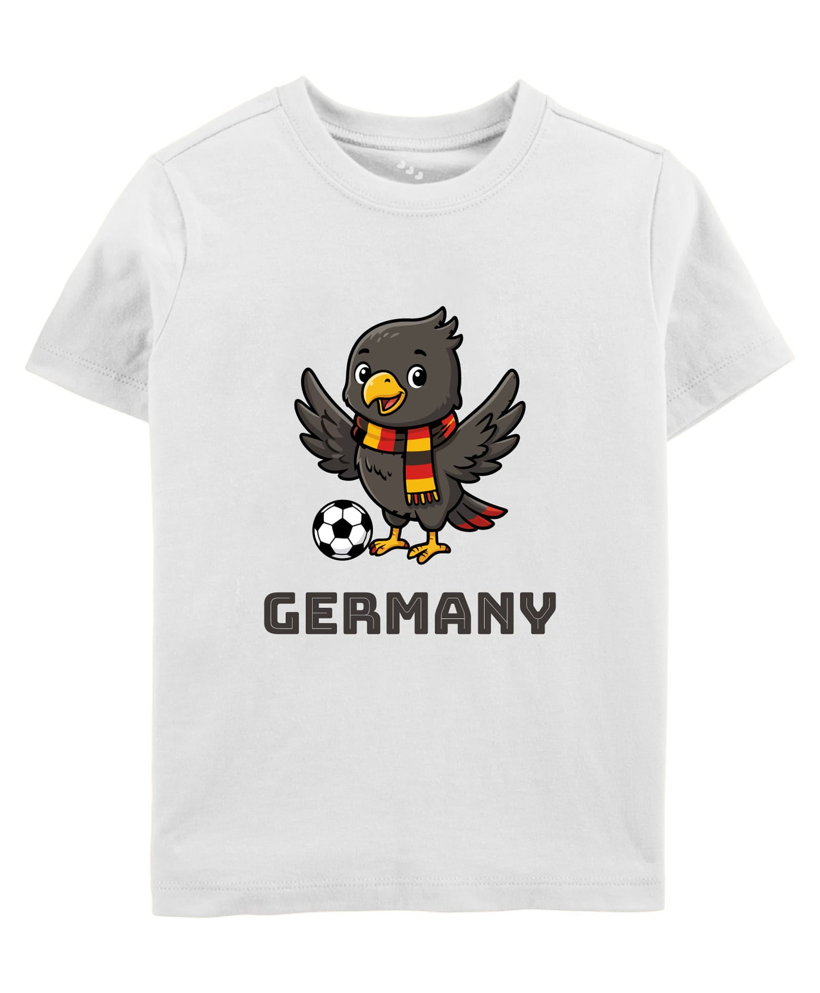 Zeezeezoo 100% Cotton Knit Football Theme Half Sleeves Bird & Germany Text Printed Tee - White-image-45