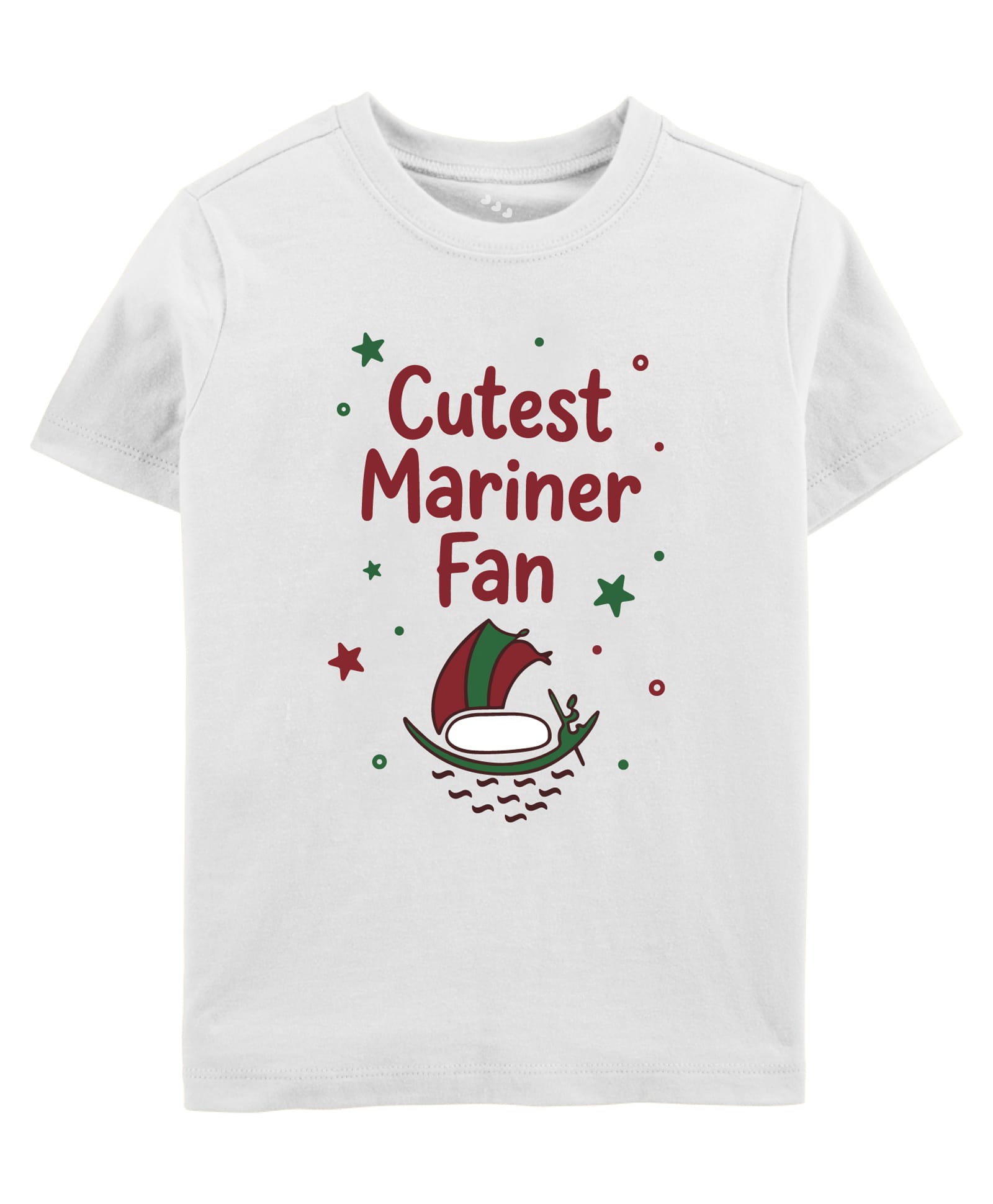 Zeezeezoo 100% Cotton Knit Football Theme Half Sleeves Cutest Mariner Fan Text Printed Tee - White-image-7