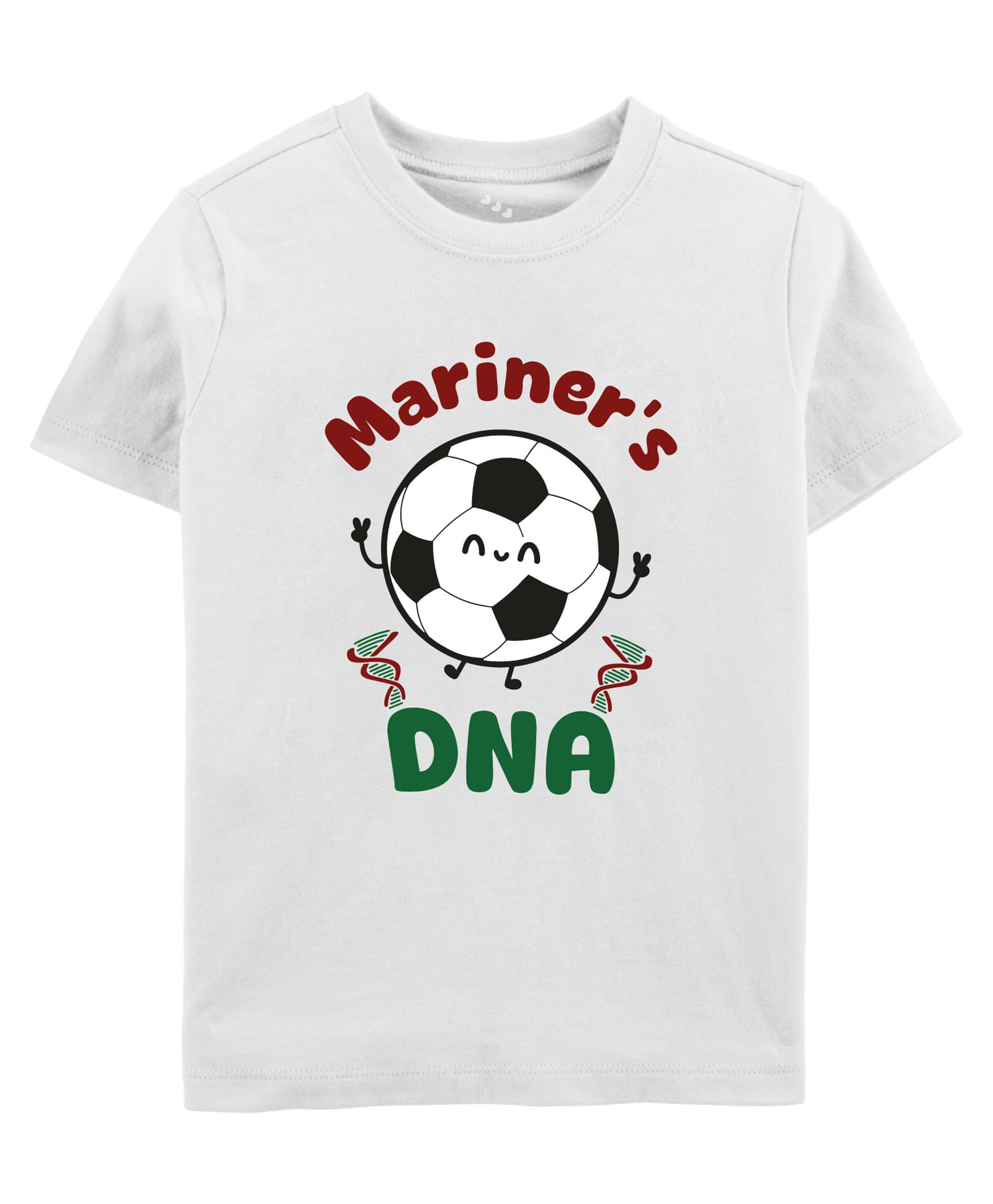 Zeezeezoo 100% Cotton Knit Football Theme Half Sleeves Mariners DNA Text Printed Tee - White-image-44