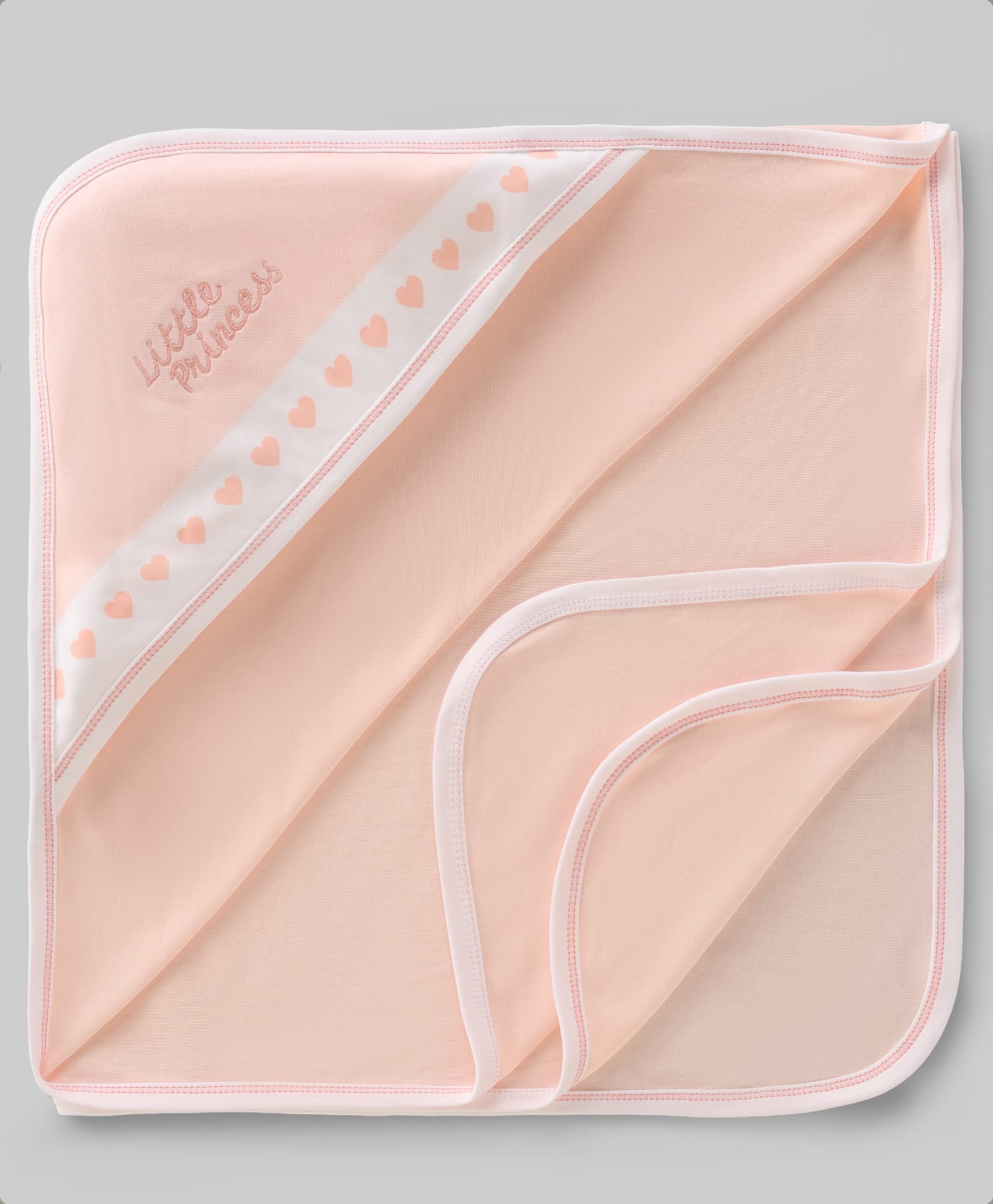 Pink Rabbit Interlock Knit Solid Towel & Wrappers With Star Print L 81 x B 75 cm -Peach-picture-2