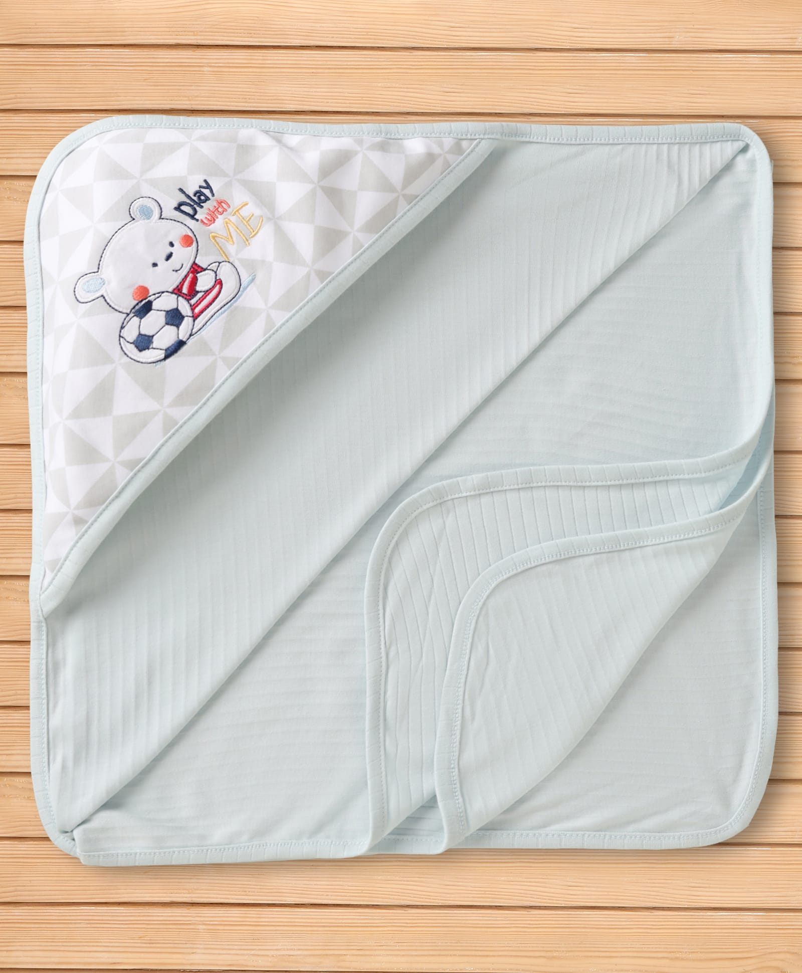 Pink Rabbit Interlock Knit Solid Towel & Wrappers With Polar Bear Print L 86 x B 84 cm - Grey-picture-17